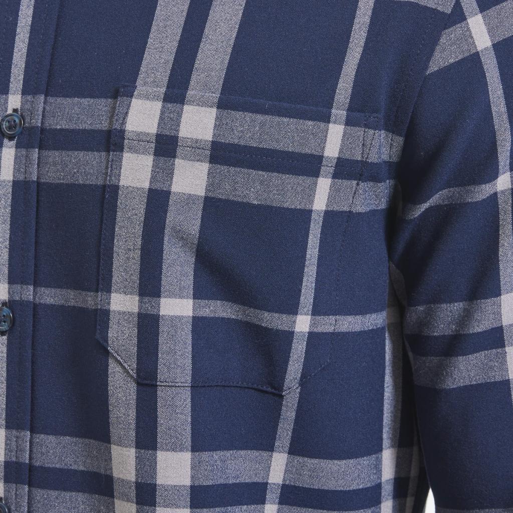 City Flannel - Navy Gray Large Plaid