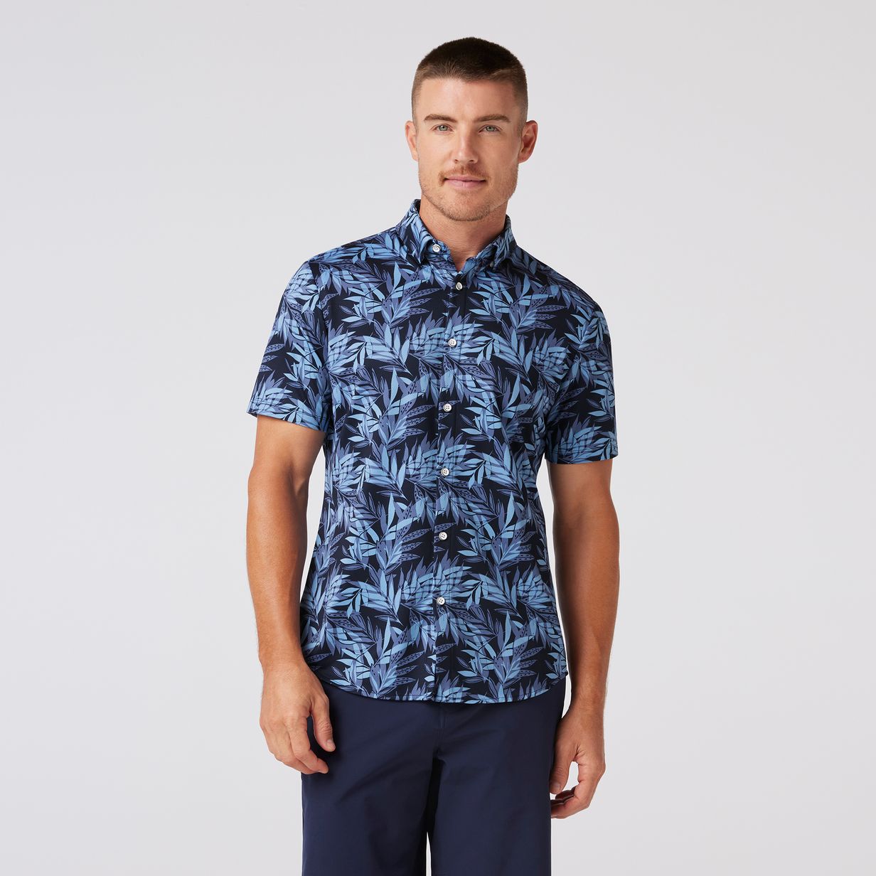 Halyard Short Sleeve Navy Tropical - Mizzen + Main