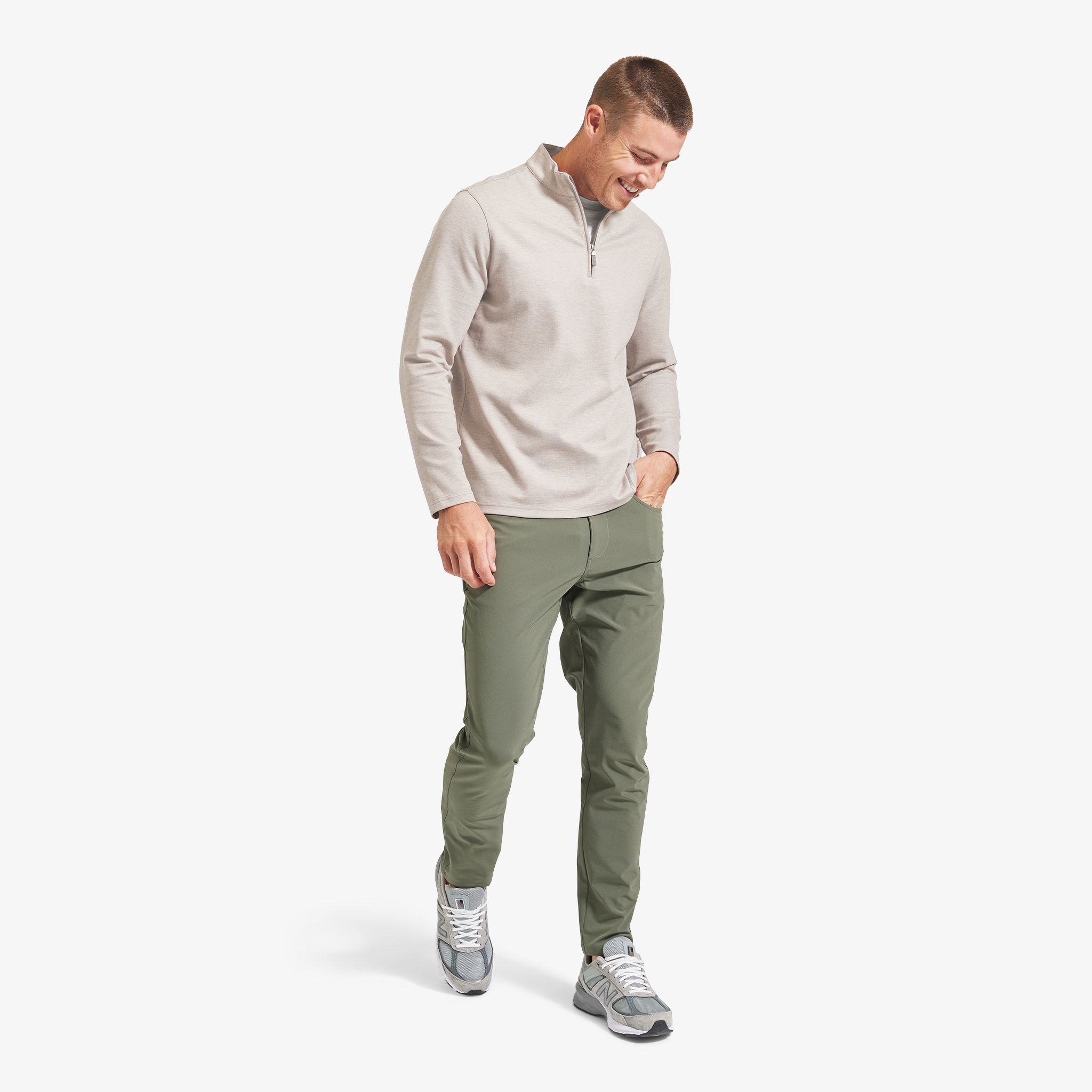 Sand Heather ProFlex Quarter Zip - Mizzen+Main