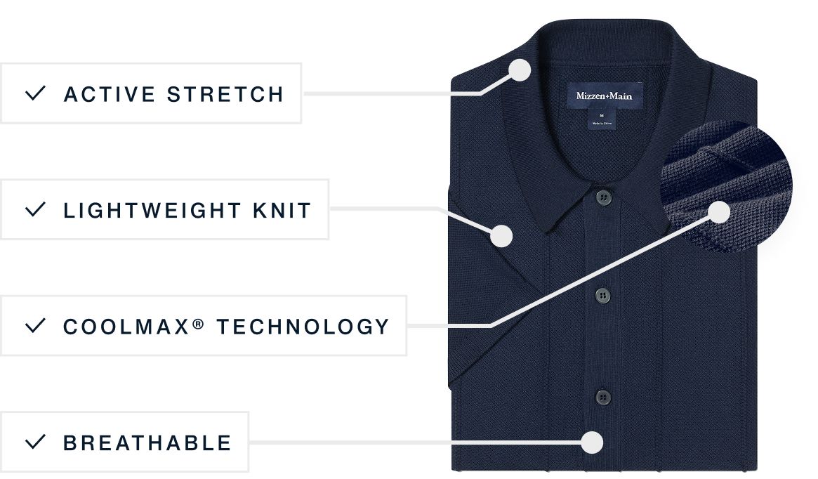 Ashe Short Sleeve - Navy | Mizzen+Main