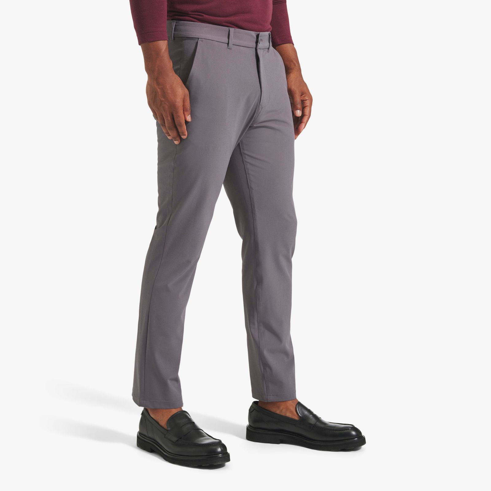 Charcoal Solid Helmsman Chino Pant - Mizzen+Main