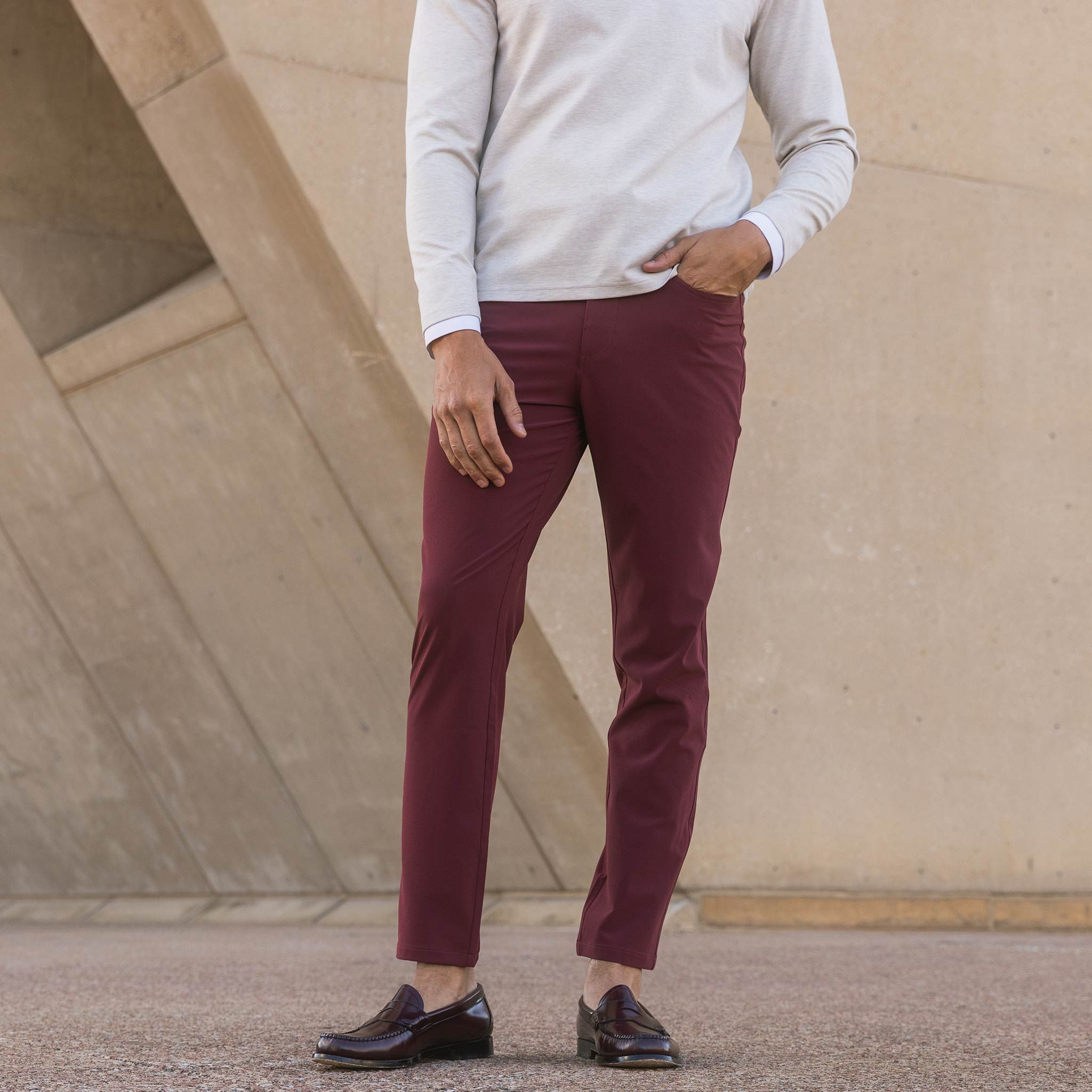 Burgundy pants with white blouse fashion:pants | Fashion, Fashion pants,  Clothes