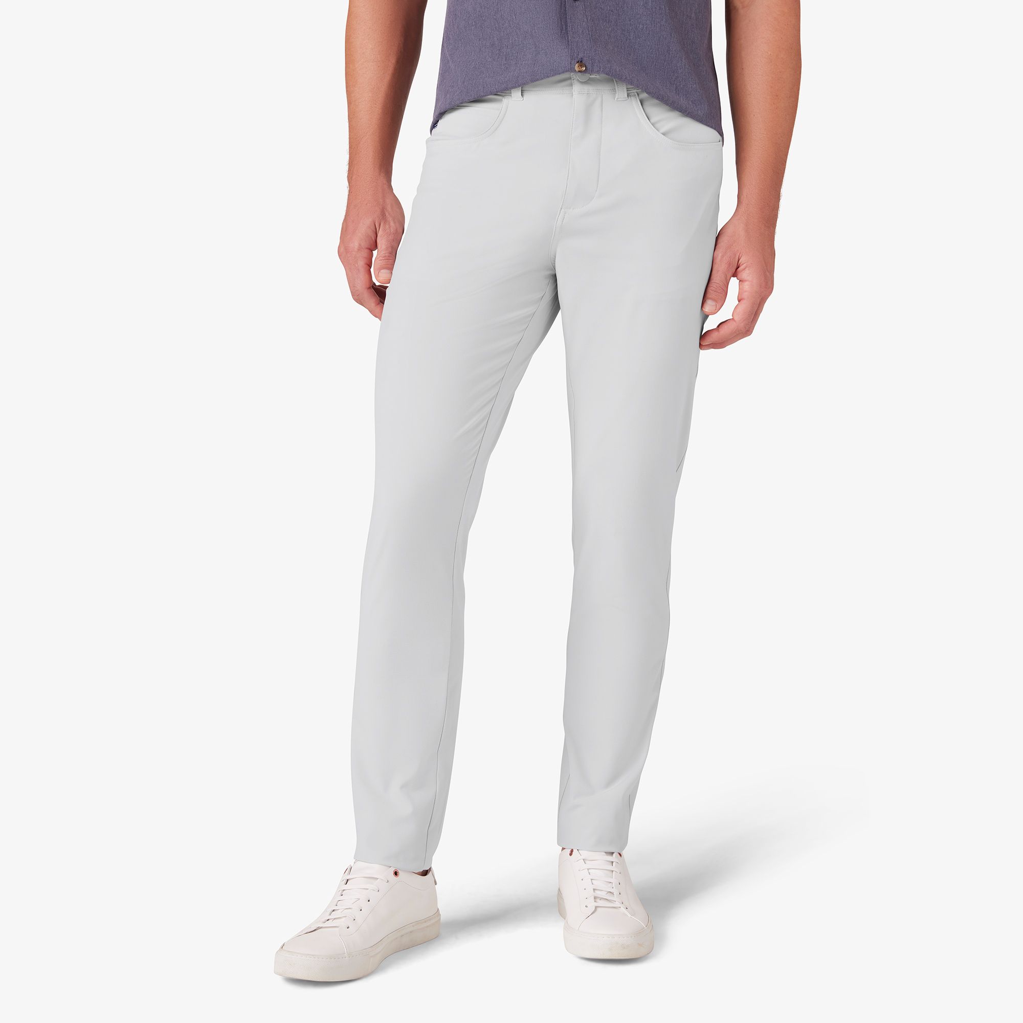 Fabulous Light Grey 4-Way Lycra Solid Regular Track Pants For Men