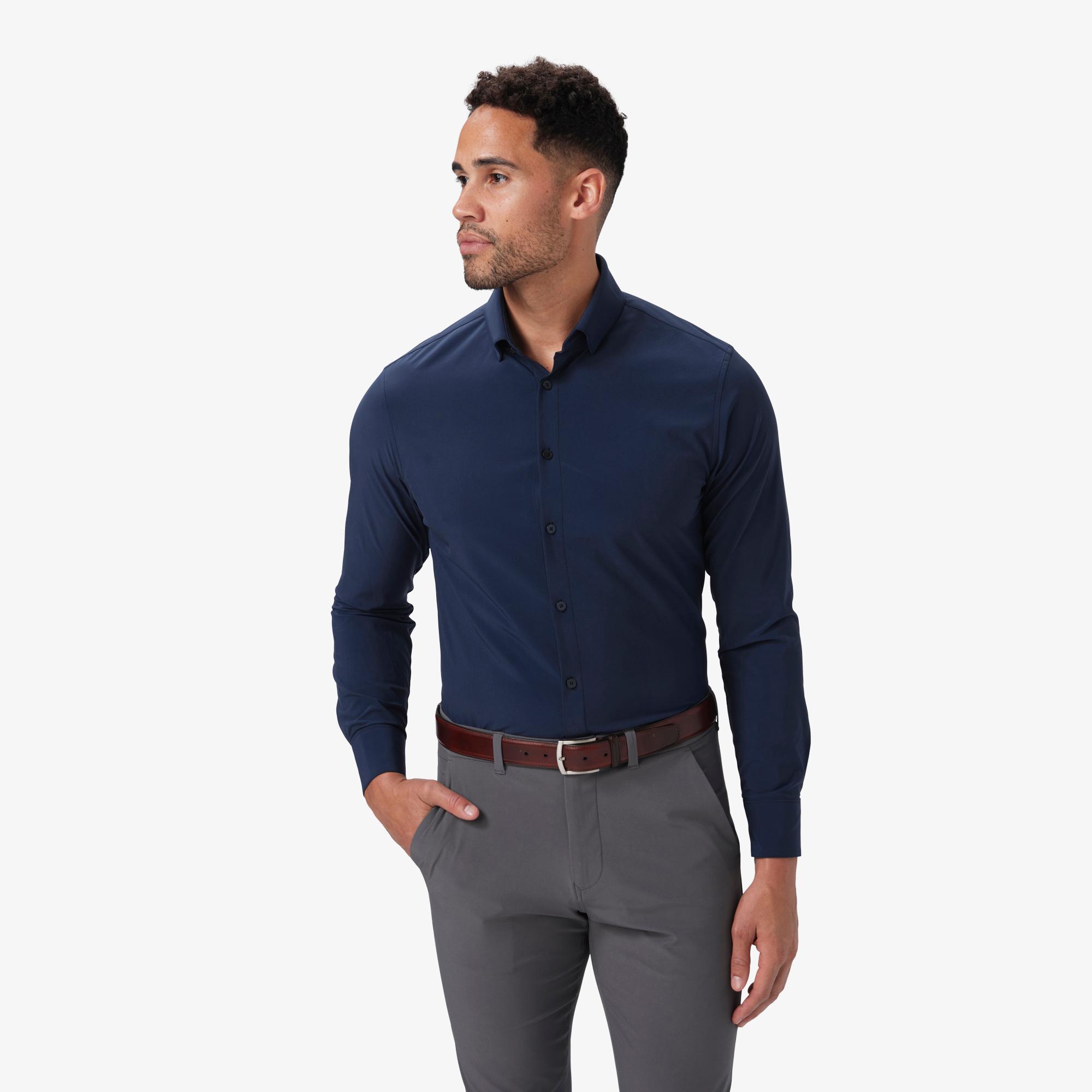 Leeward Dress Shirt Navy Madison Check - Mizzen + Main