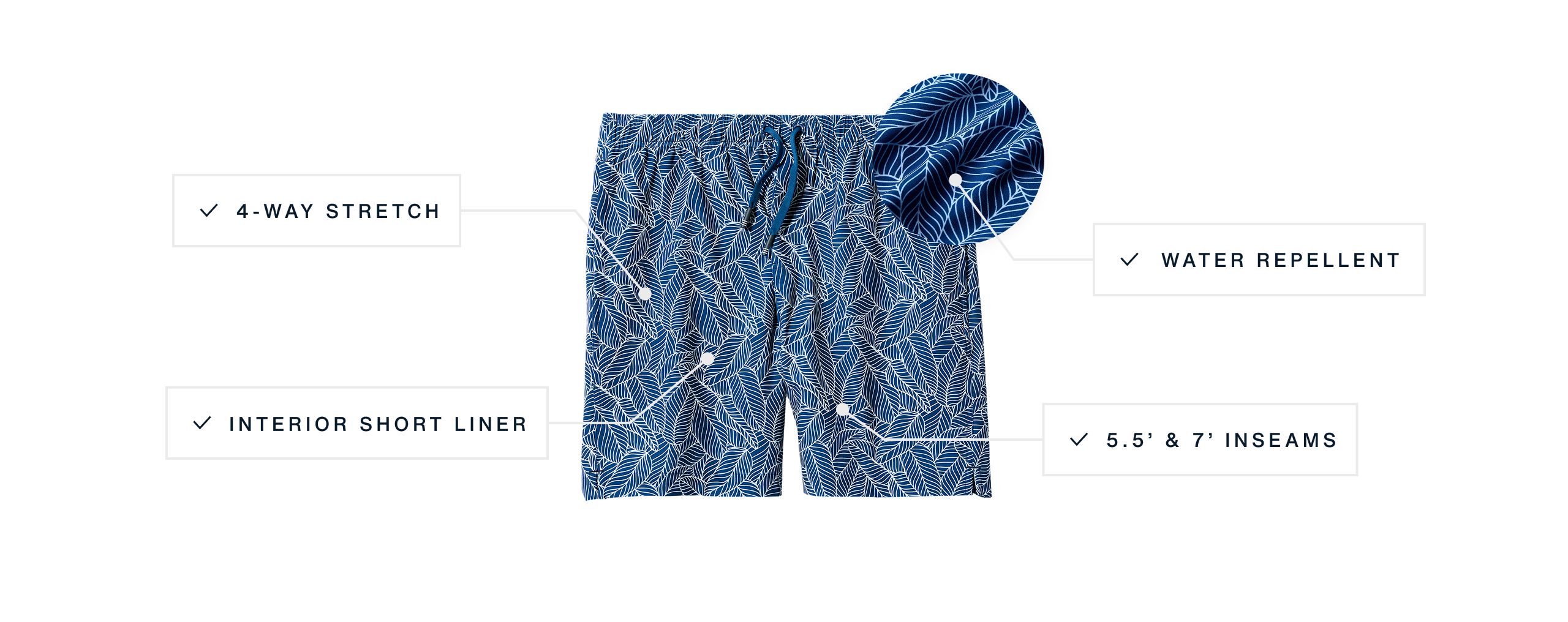 Hampton Swim Trunks - Skyline Blue | Mizzen+Main