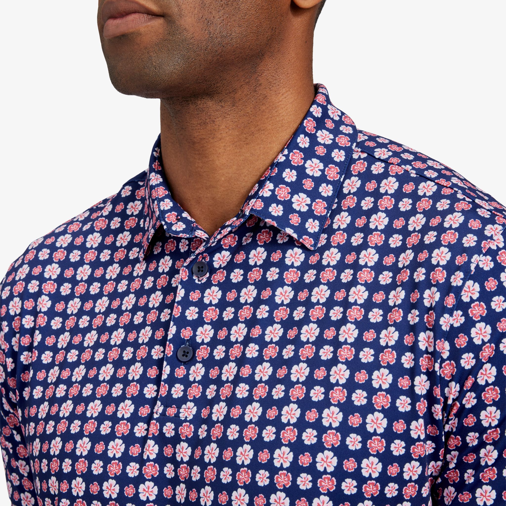 Navy Red Floral Polo - Mizzen+Main