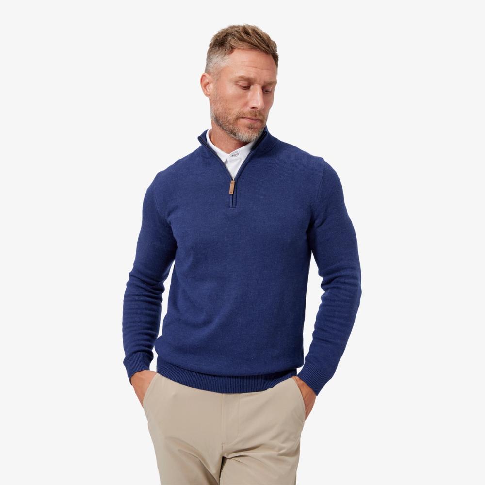 Cassady Quarter Zip - Medieval Blue Heather - Mizzen+Main