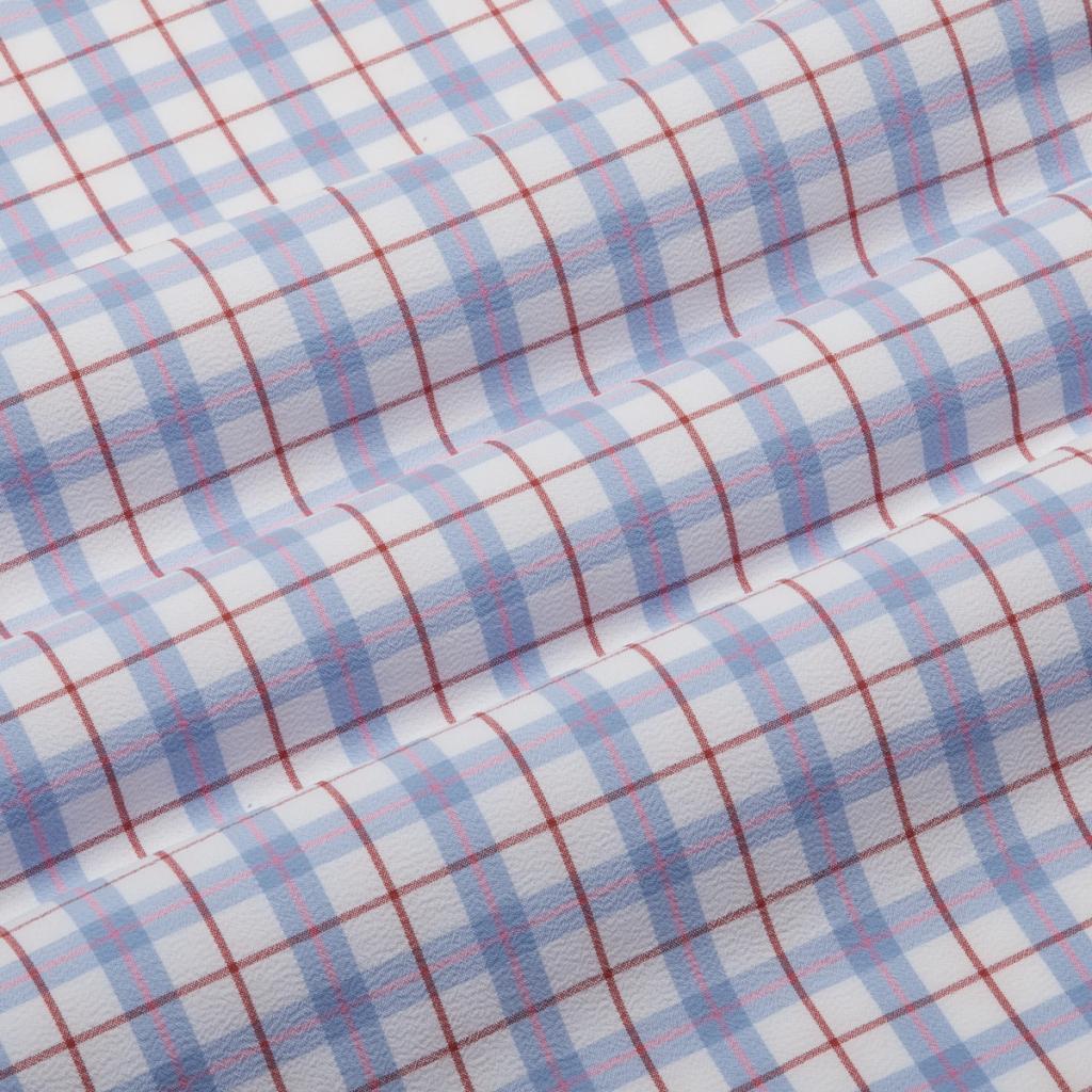 Light Blue, Pink and White Plaid Fabric