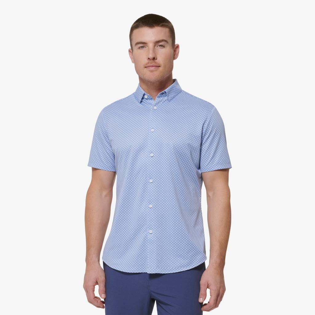 Short Sleeve Lavender Dress Shirt, Button Down