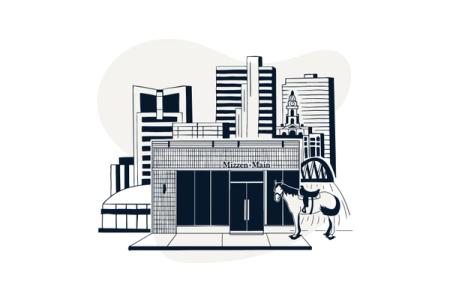 Mizzen and Main storefront.