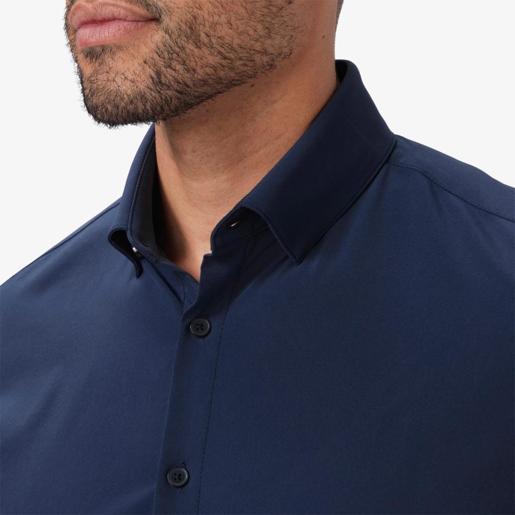 Leeward Dress Shirt - Navy Mizzen+Main Solid 