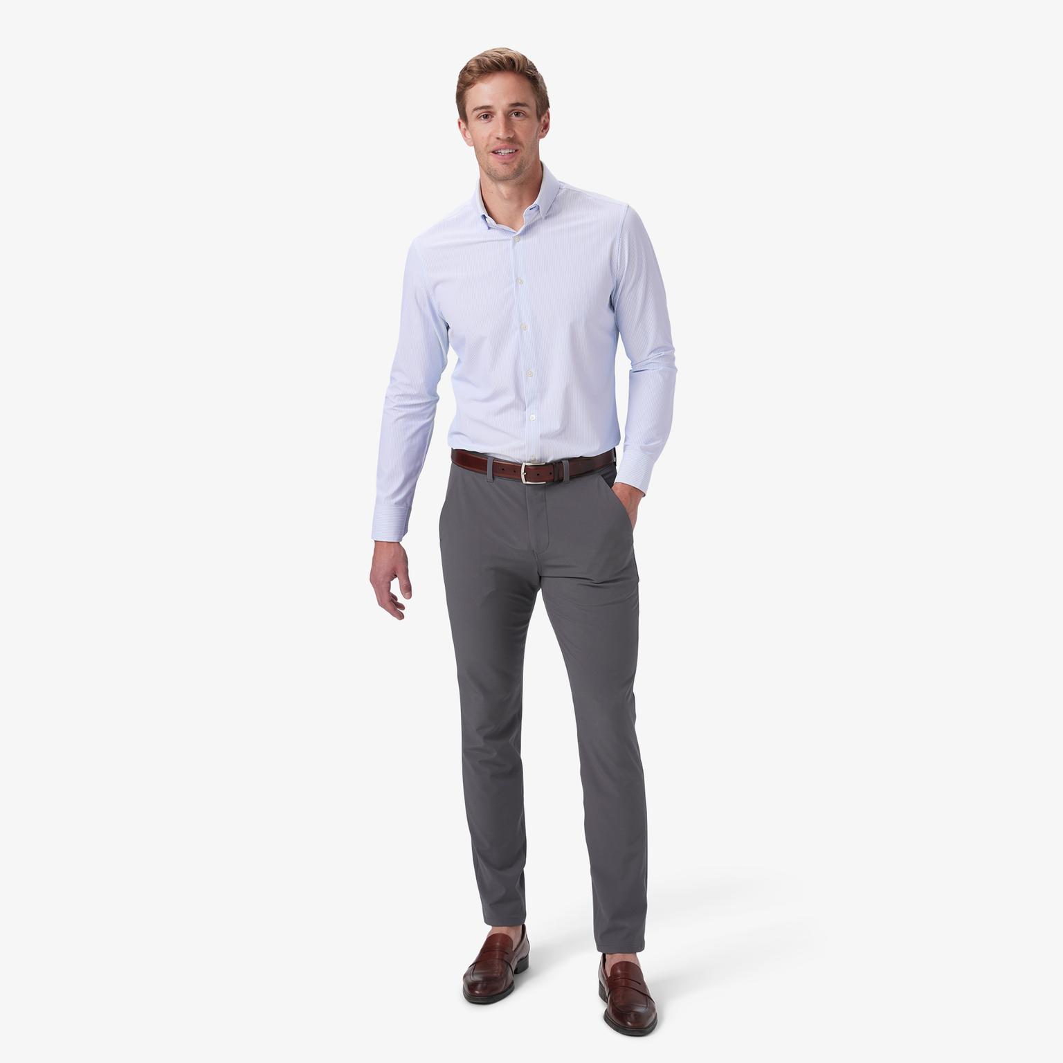 Leeward Dress Shirt - Bel Air Blue Banker Stripe - Mizzen+Main