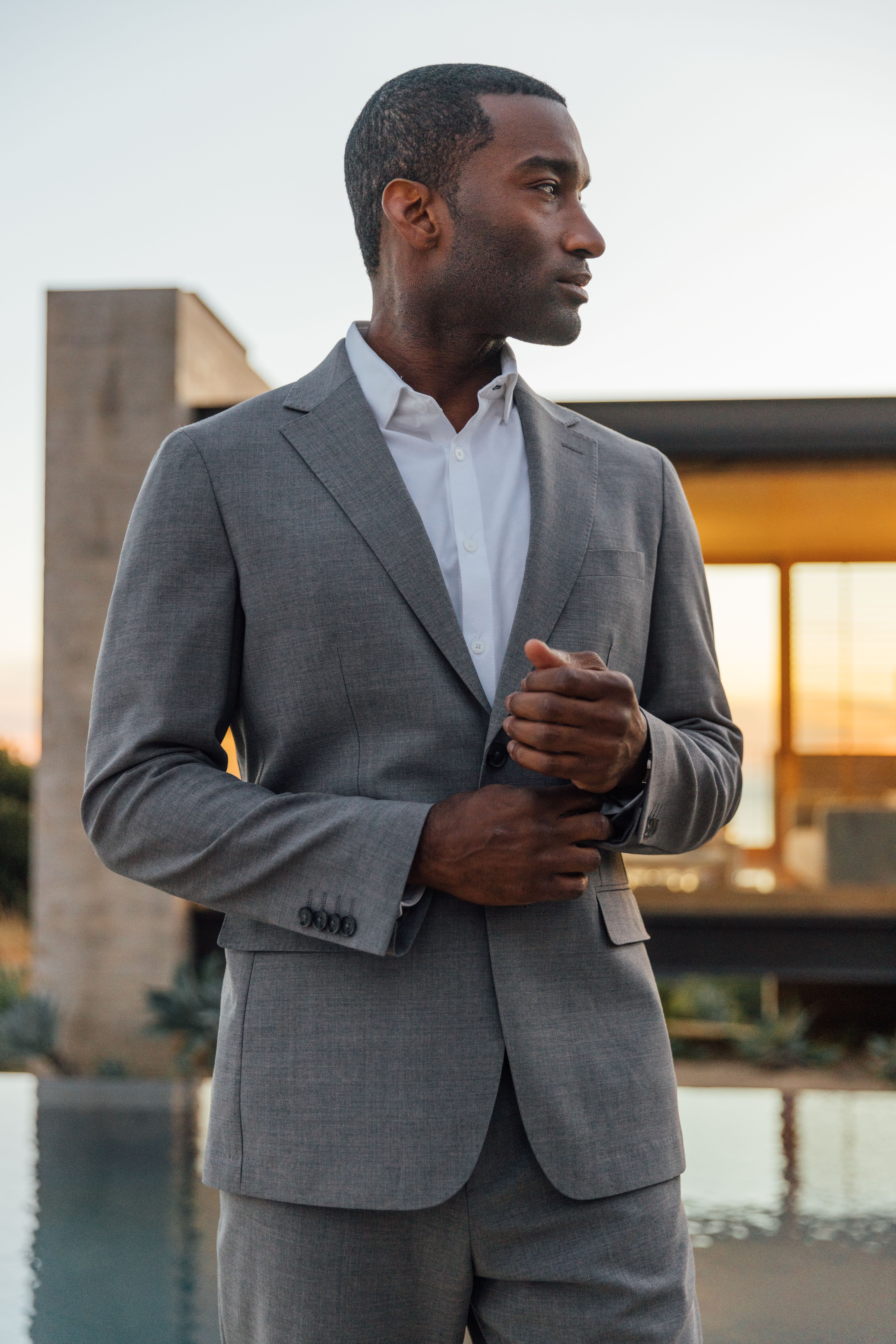 Fresco Suit Jacket Nickel Heather