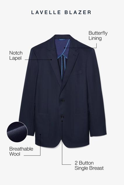 Lavelle Blazer- Notch lapel, Butterfly lining, Breathable wool, 2 button single breast