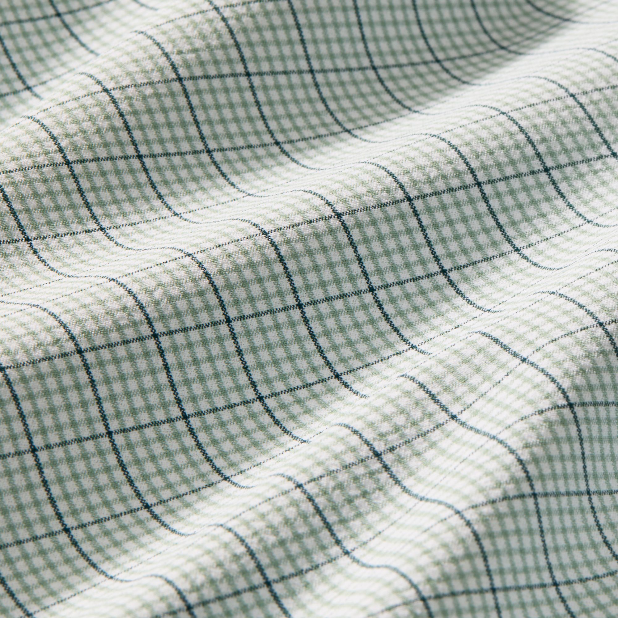 Leeward No Tuck Dress Shirt Eucalyptus Mini Plaid