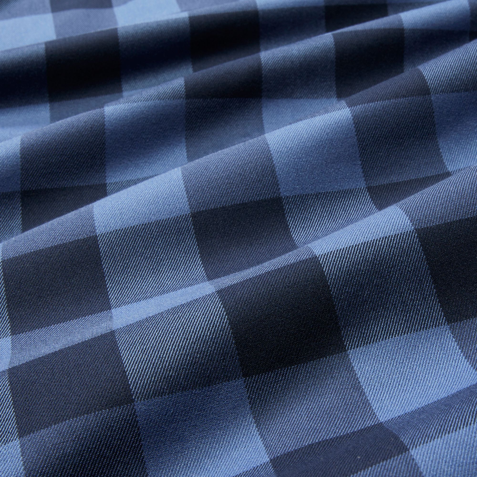 Denim Blue Buffalo Plaid Twill City Flannel - Mizzen+Main