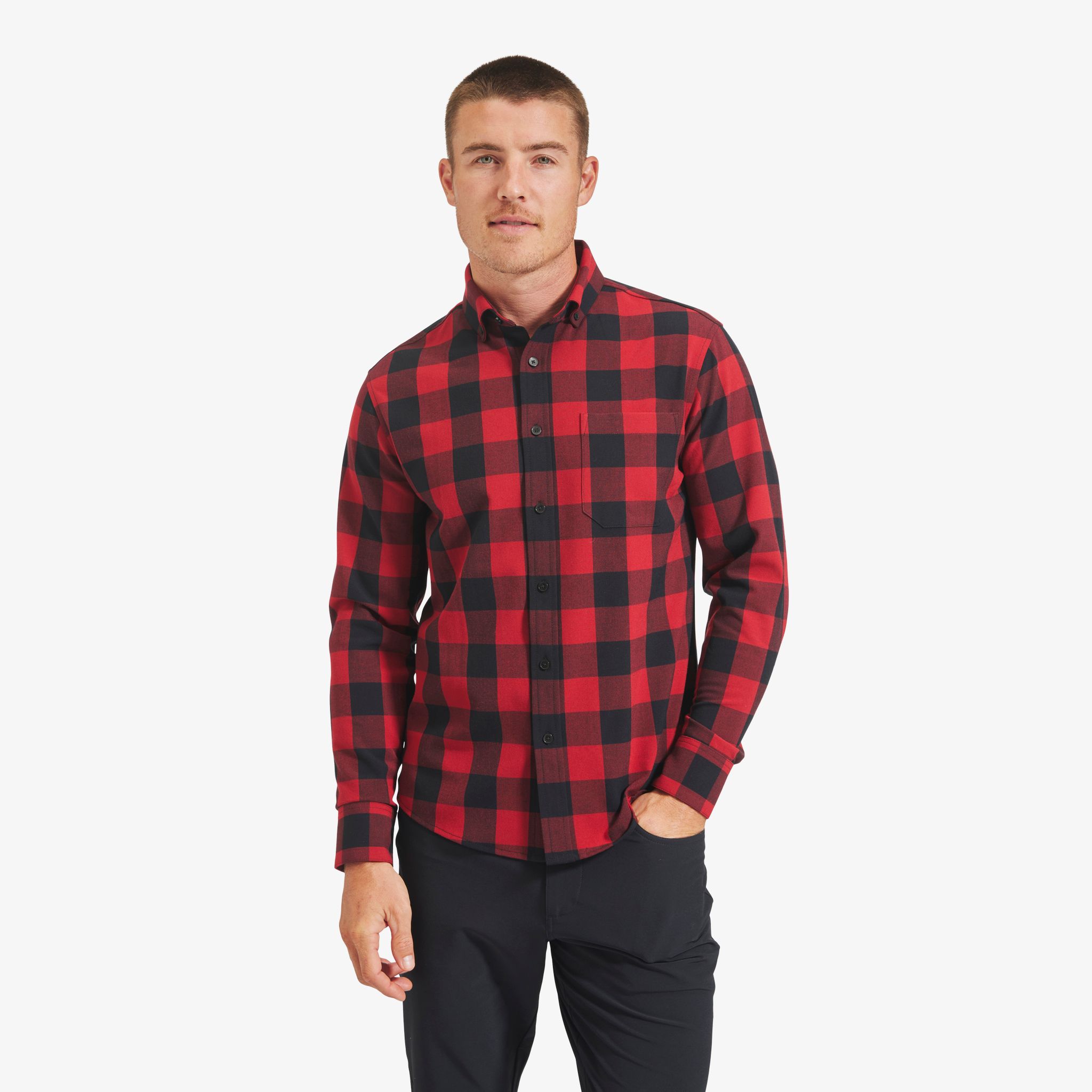 Red and black hot sale flannel with hood