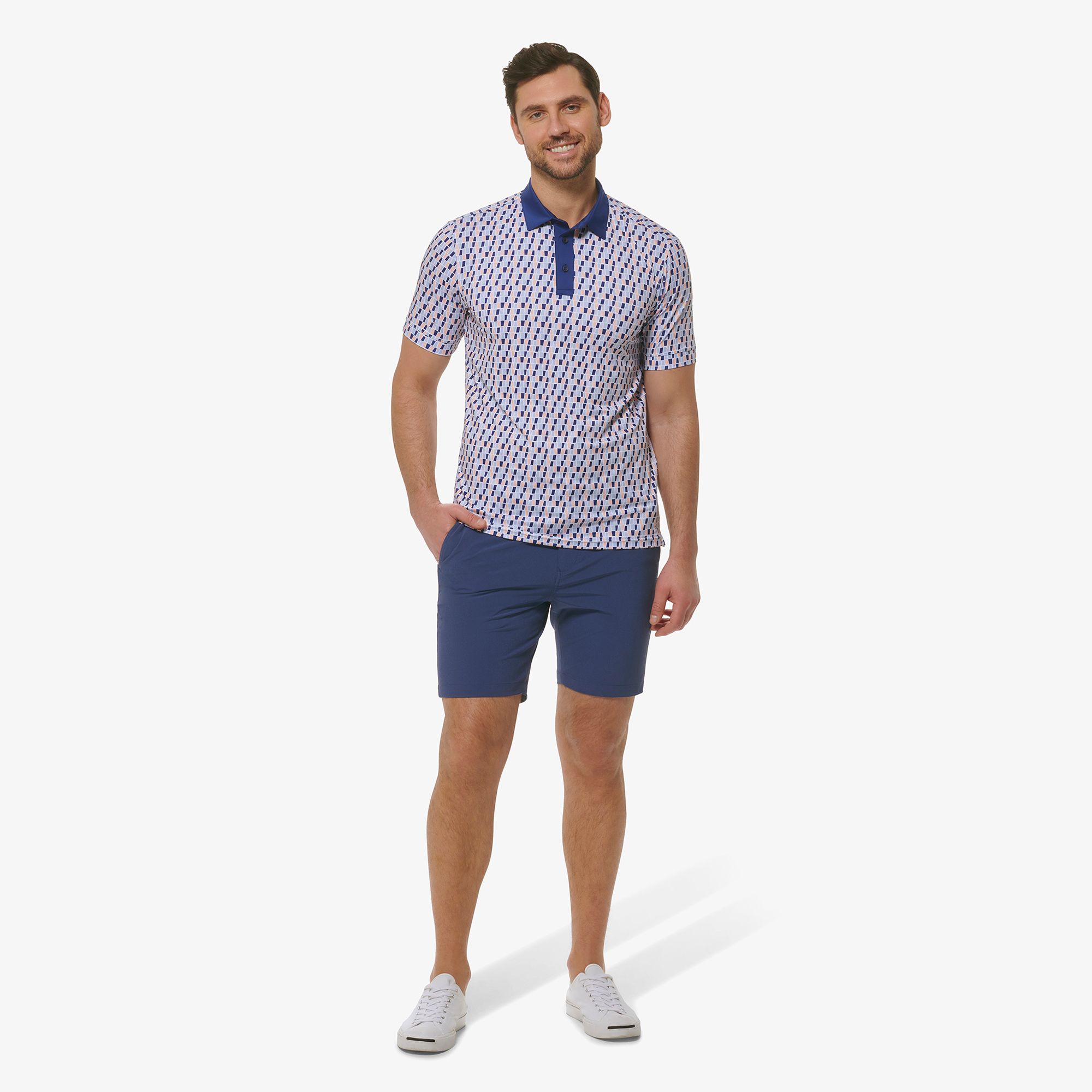 Versa Polo - Blueprint Tile Print