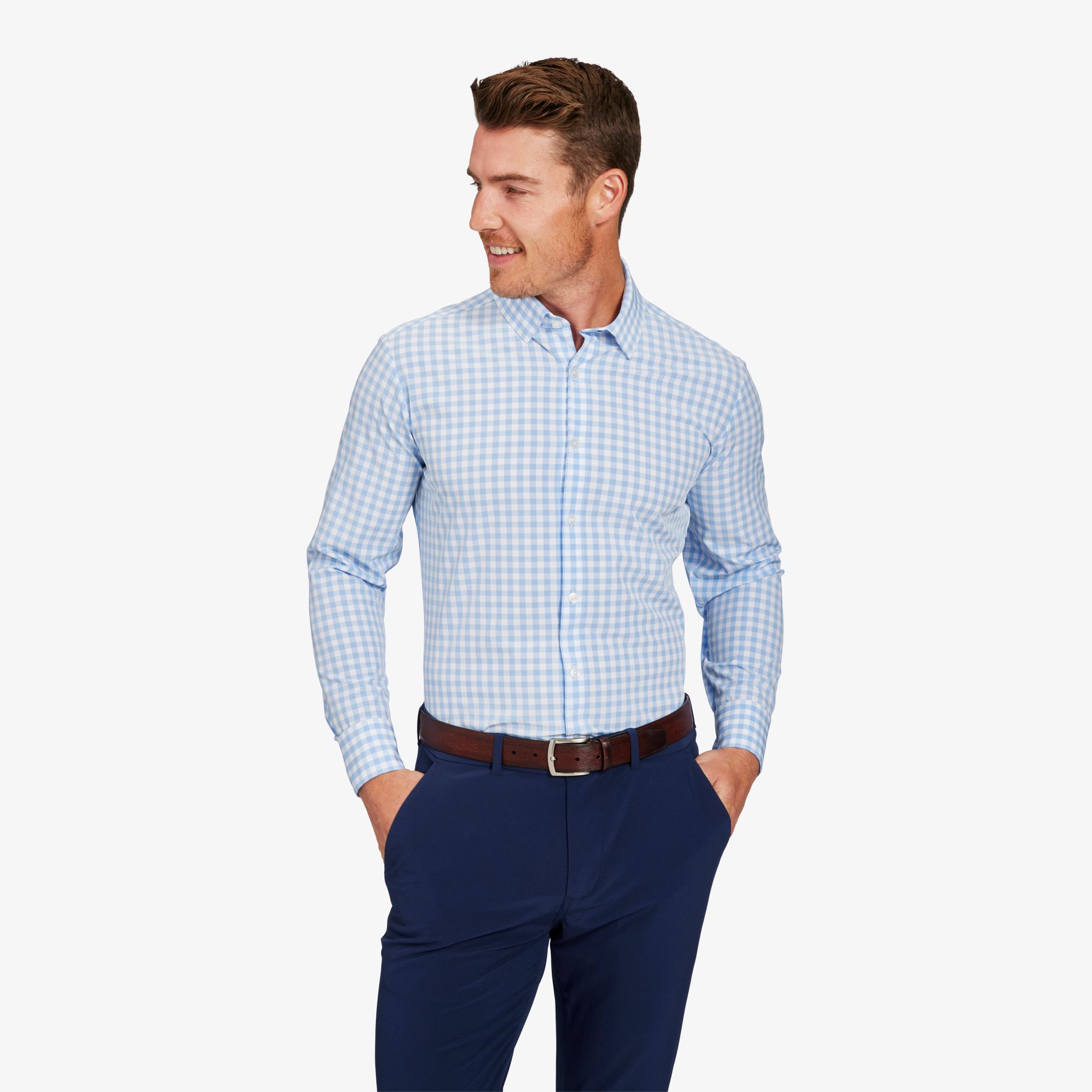 Navy Blue Cotton Solid Slim Fit Shirts