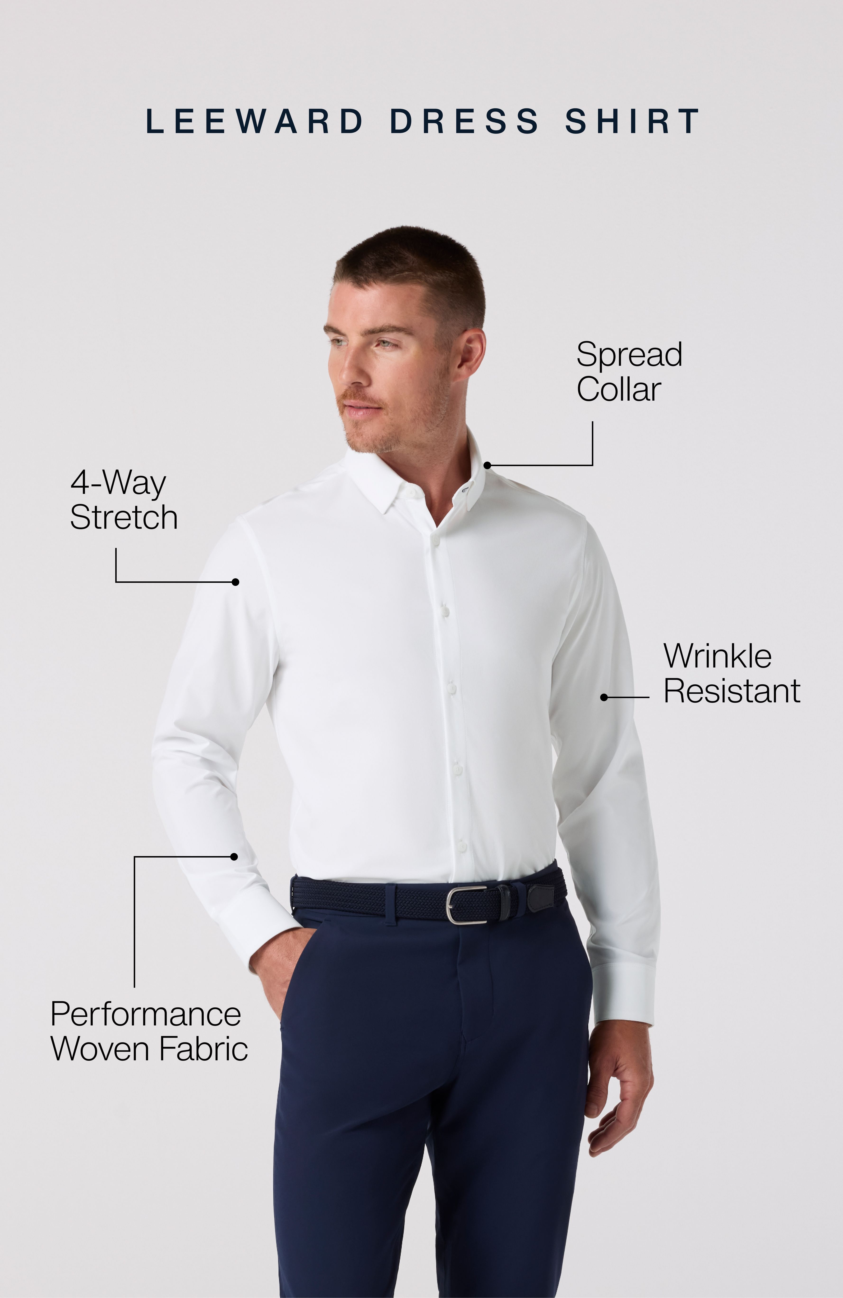 where to get dress shirts Non Iron Spread Collar Shirt - Men's Dress made from the same performance fabric with a hidden button Men's Dress Shirts | Collared