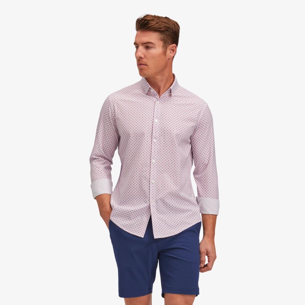 Nautica Short Sleeve Button Down Shirt - Medium, Large - Navy Blue