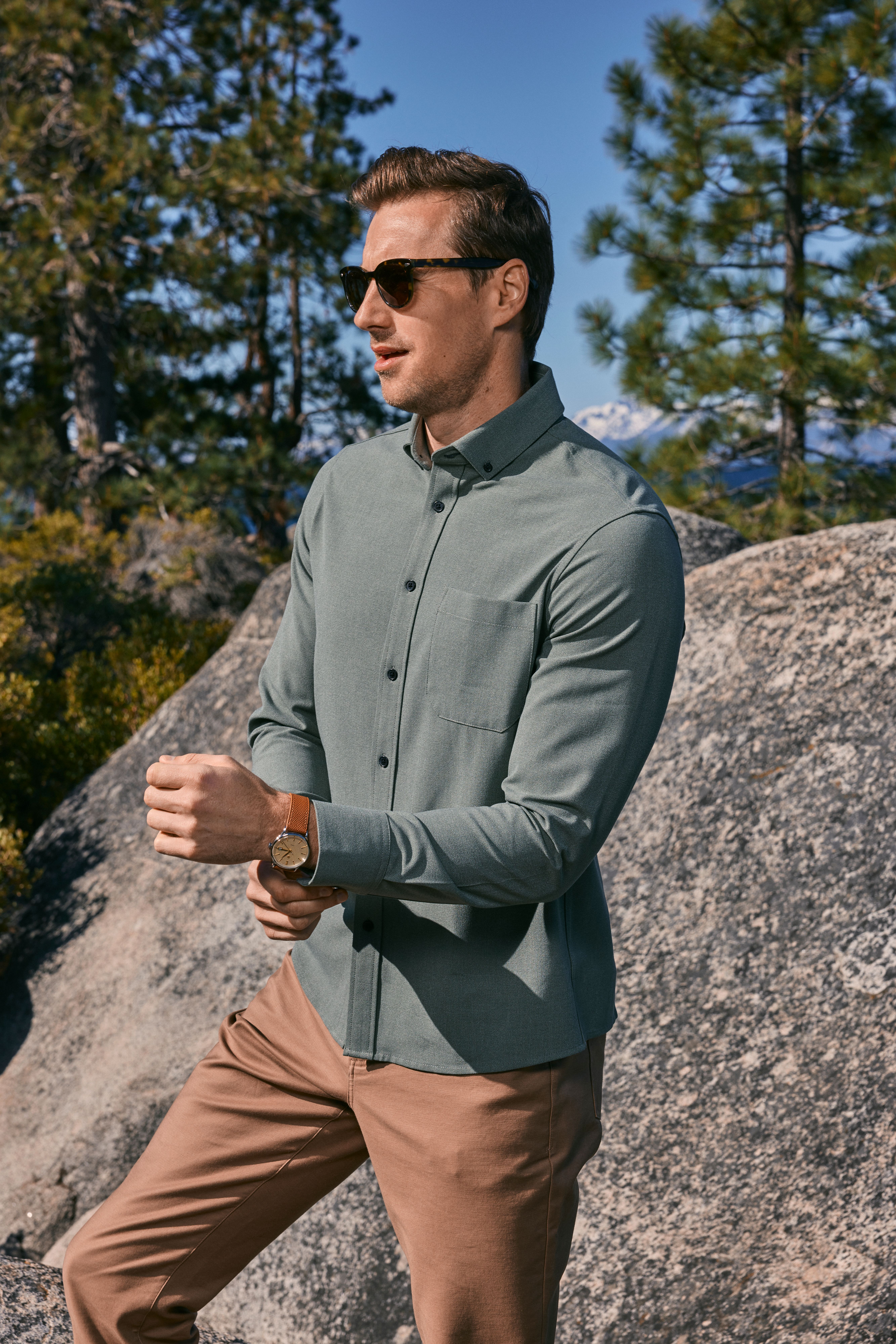 City Flannel Olive Heather