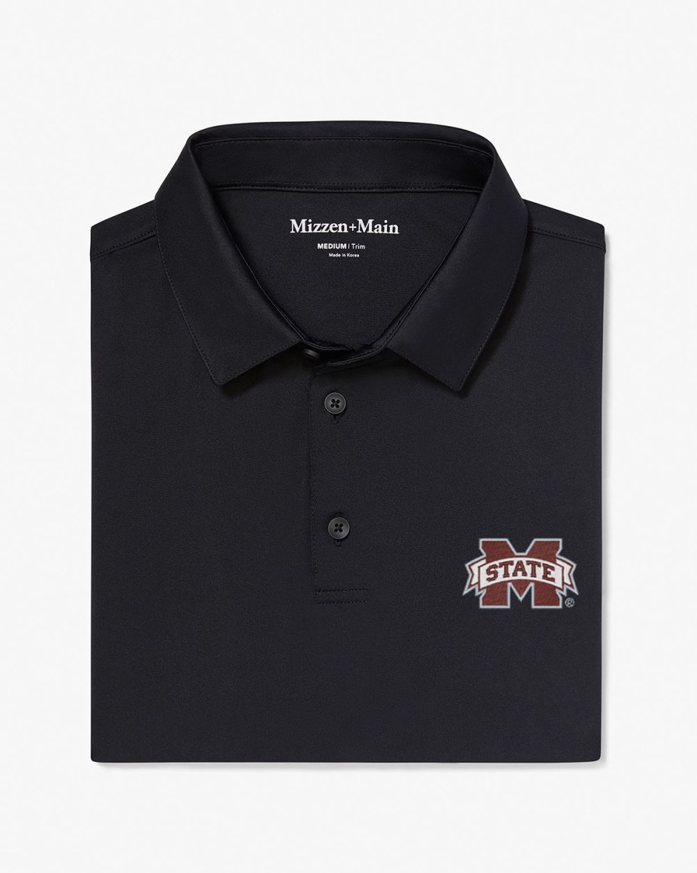Mississippi State Versa Polo - Black Solid