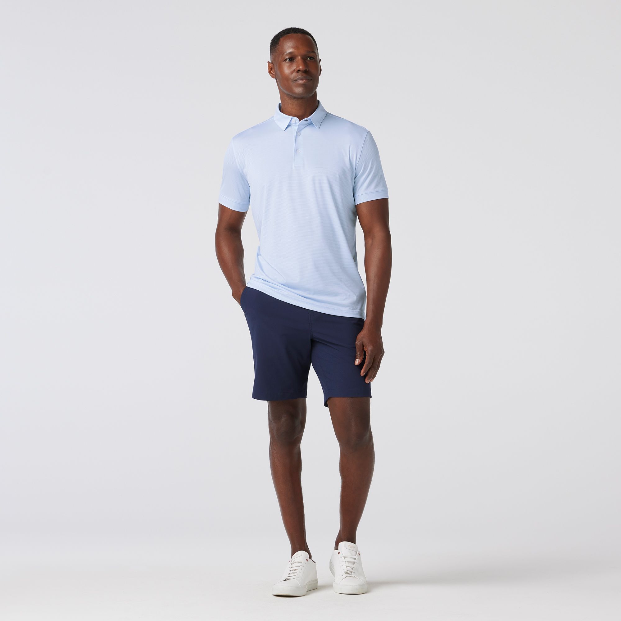 Versa SS Polo Light Blue Medium Light Blue White Stripe