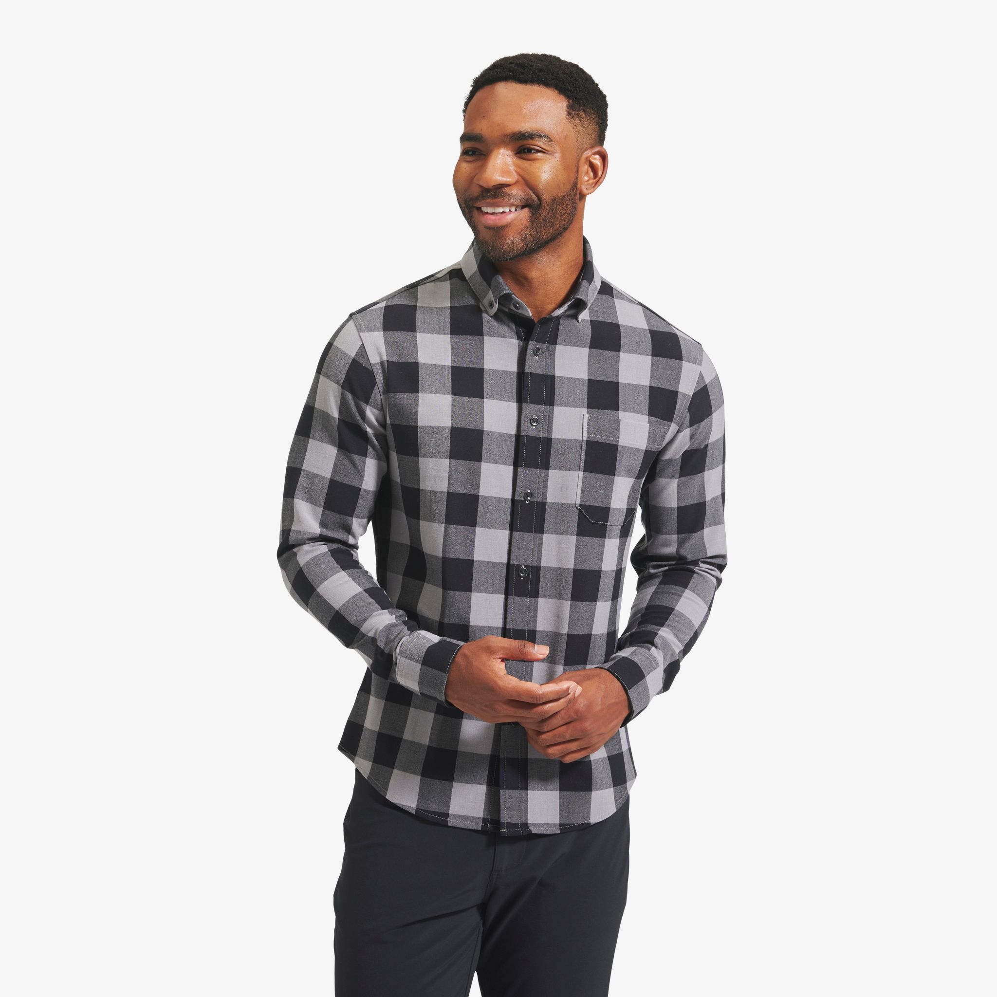 Black Gray Buffalo Check City Flannel - Mizzen+Main