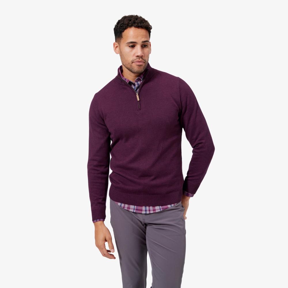 Cassady Quarter Zip - Plum Heather - Mizzen+Main