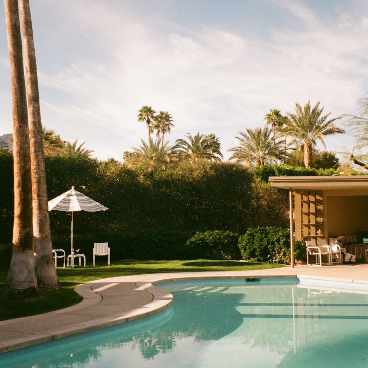 An inviting pool and cabana
