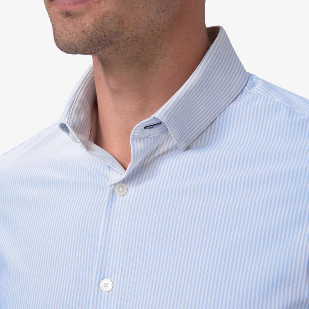 Neueste Frühjahrstrends 2024 Leeward Dress Shirt - Bel - Banker Blue Stripe Mizzen+Main Air