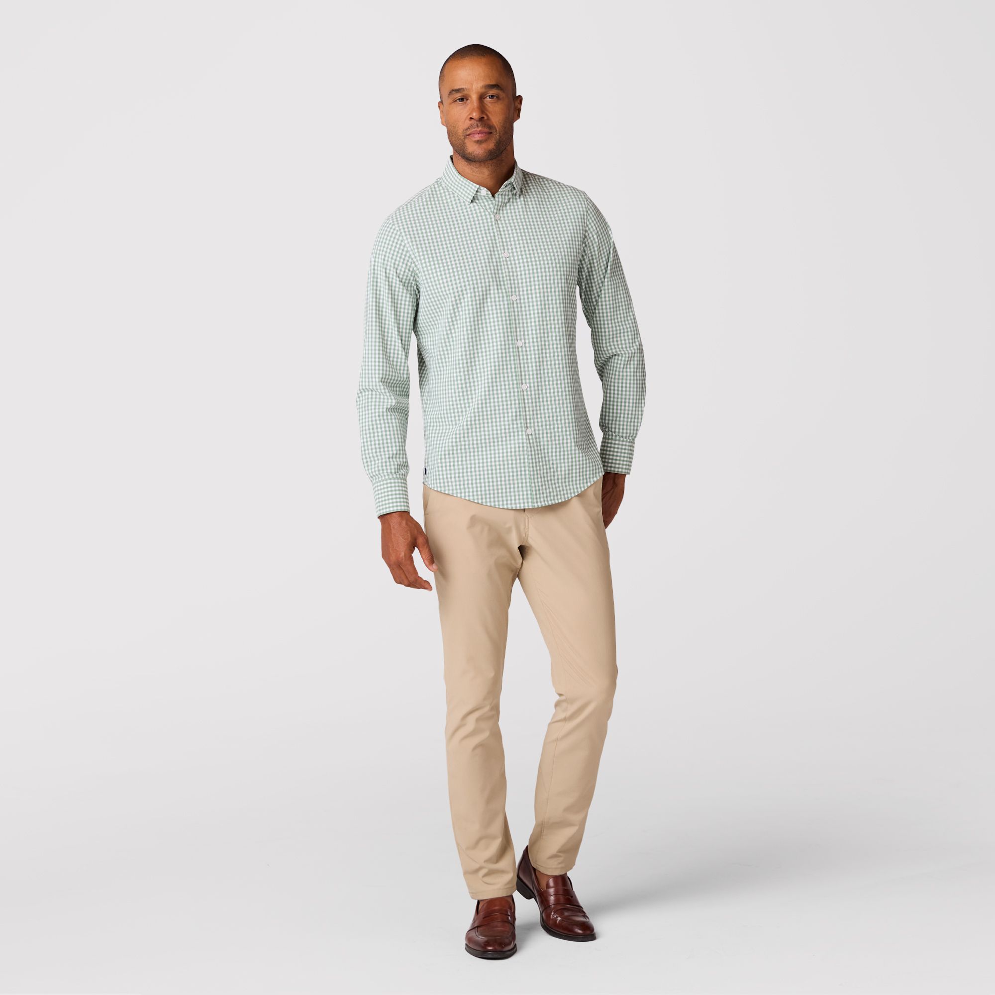 Leaf Alamo Gingham Leeward No Tuck Dress Shirt - Mizzen+Main
