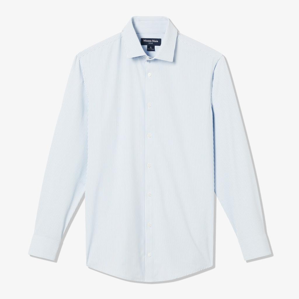 - Air Dress Shirt Mizzen+Main Leeward - Blue Bel Stripe Banker