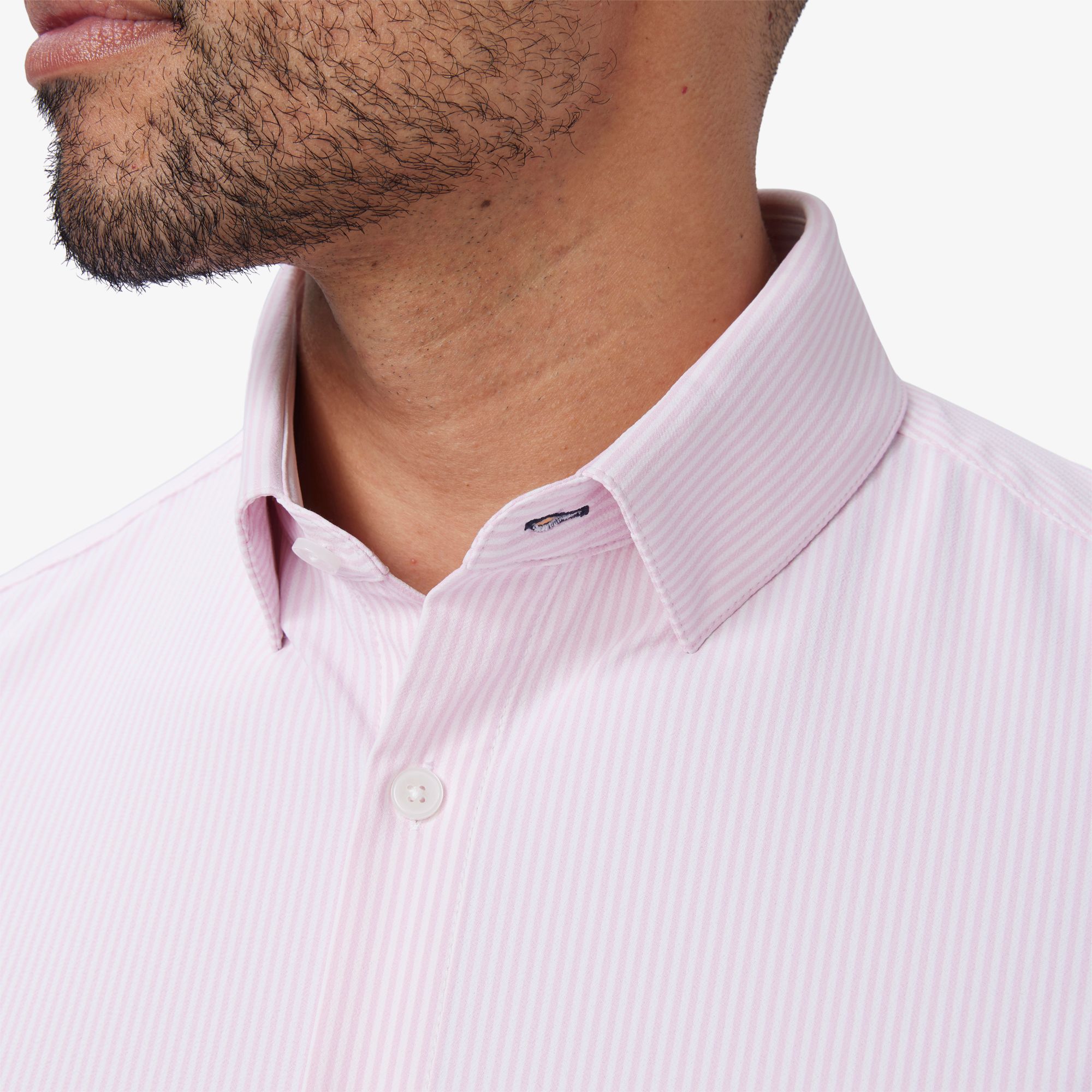 Leeward Dress Shirt - Rose Banker Stripe - Mizzen+Main