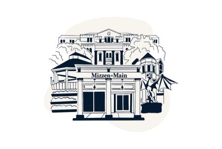 Illustration of the Mizzen+Main Southlake Town Square storefront