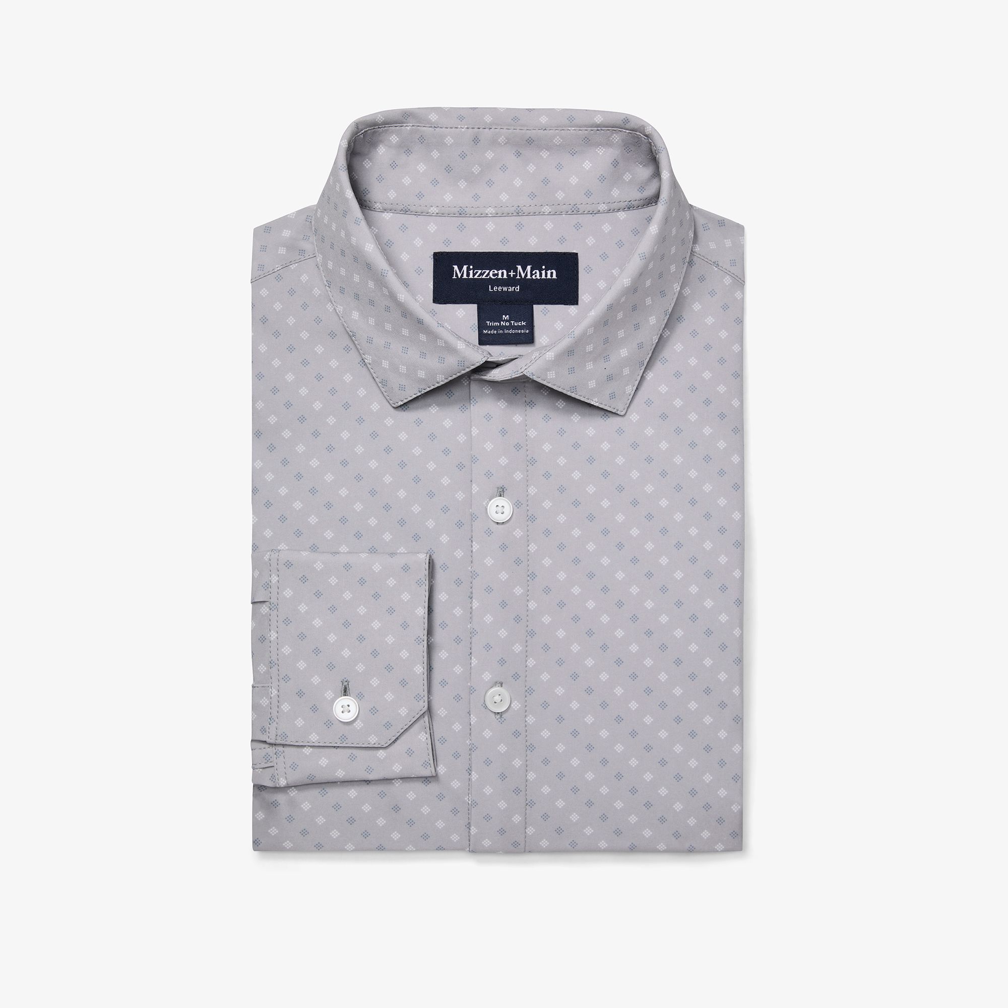 MIZZEN + MAIN Men's Trim Fit Button shops Down Shirt Navy Grid Check Size 2XL