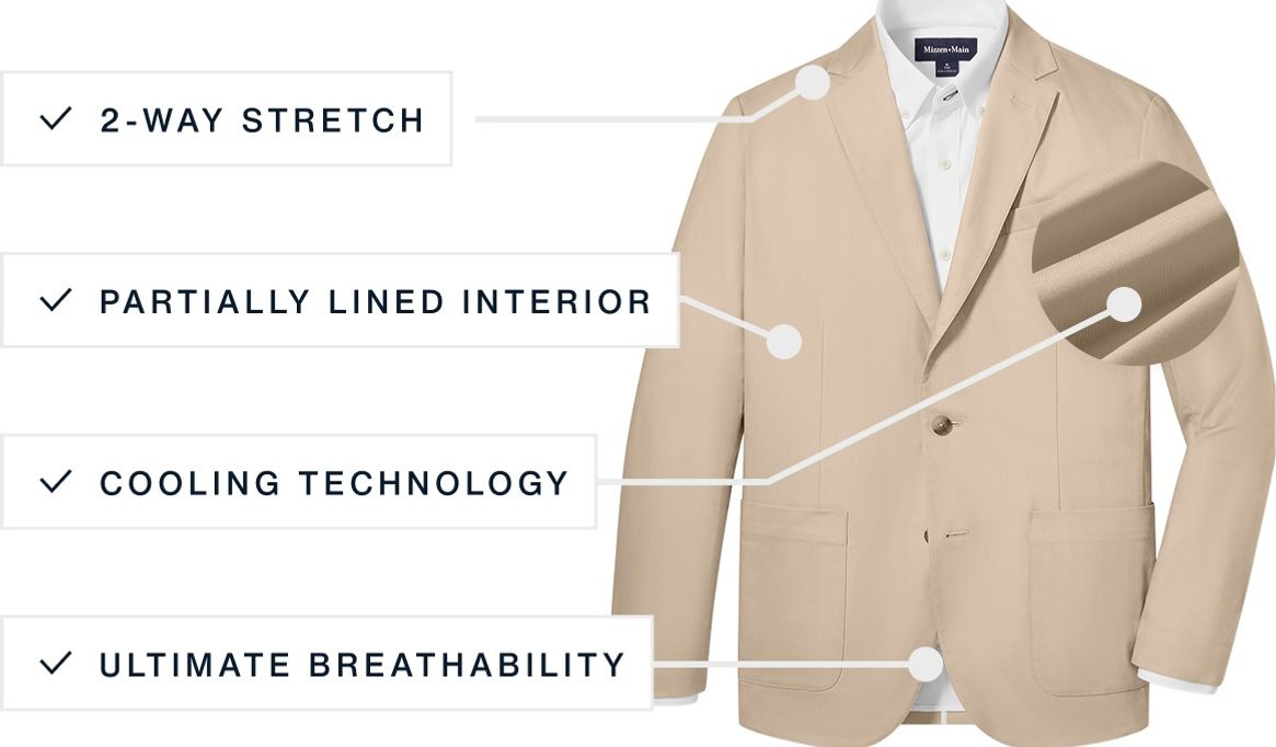 A flat lay of our Ashe The Prescott Blazer highlighting its features.