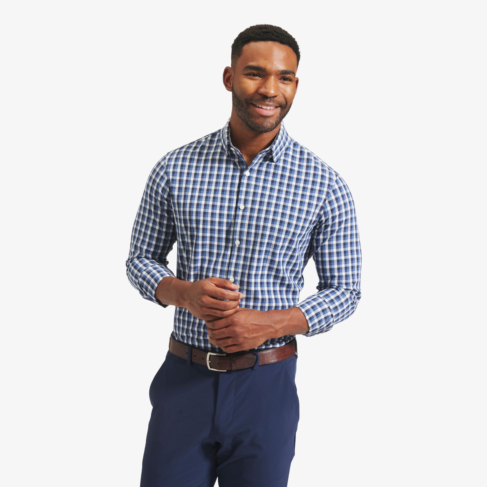 Leeward Dress Shirt - Navy Multi Check