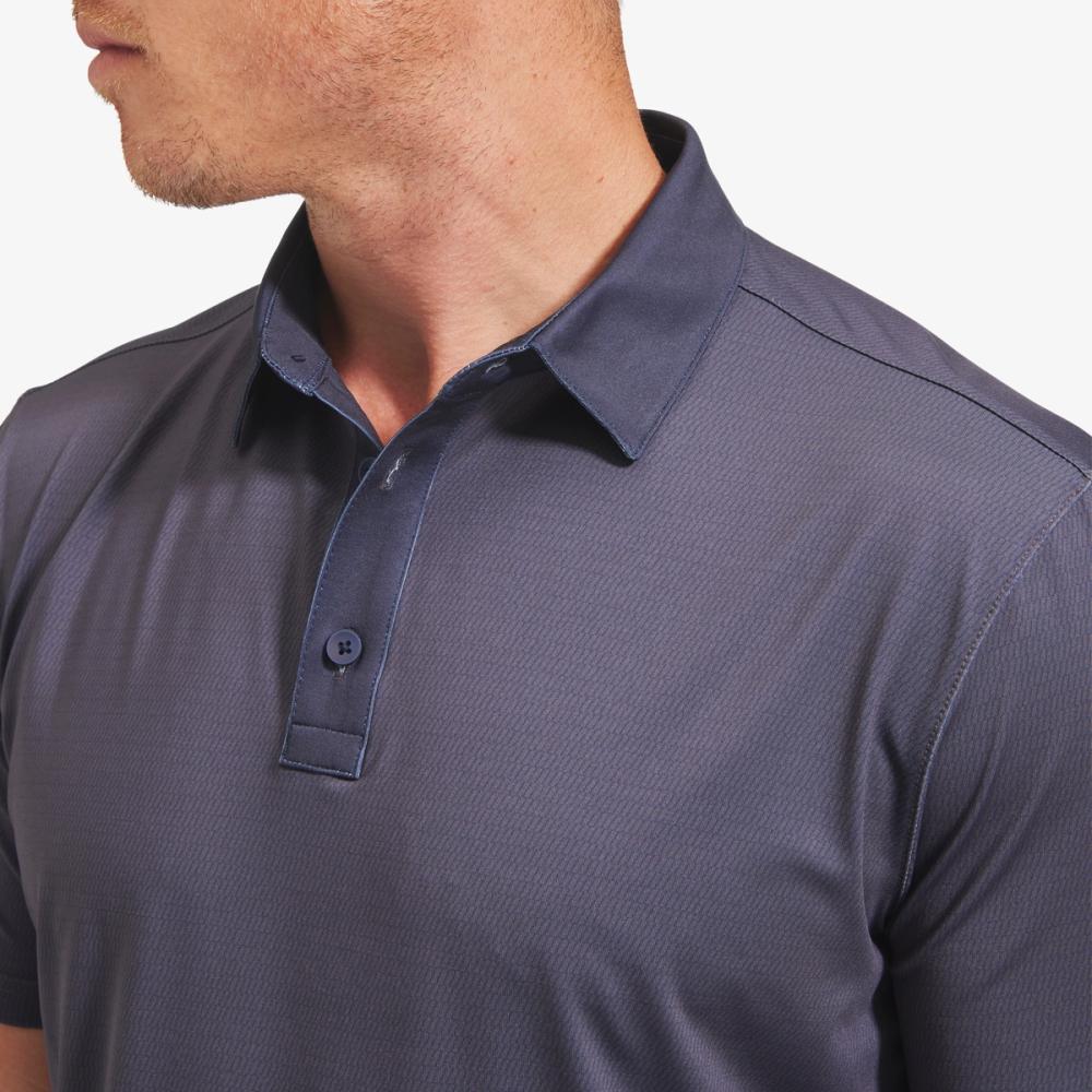 Charcoal Texture Print with Contrast Versa Polo - Mizzen+Main