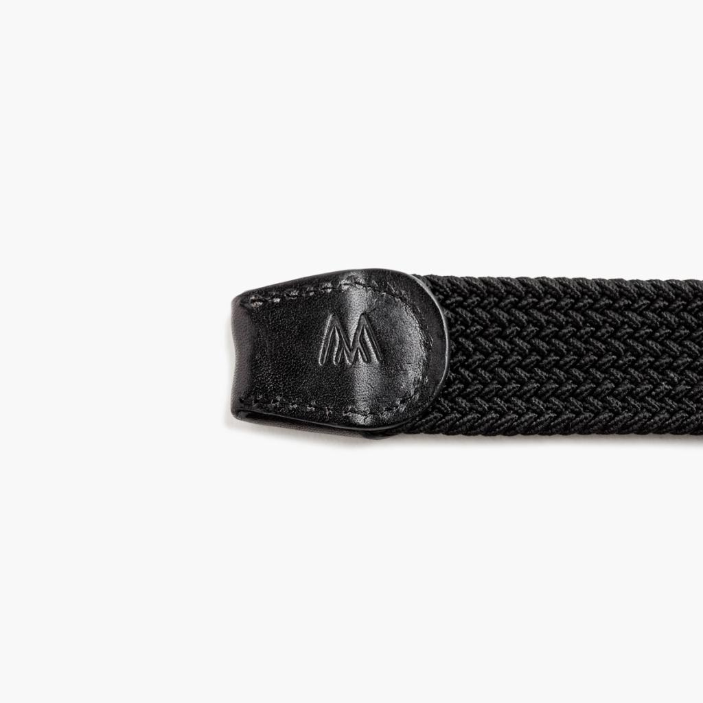 Braided Leather Belt - Black