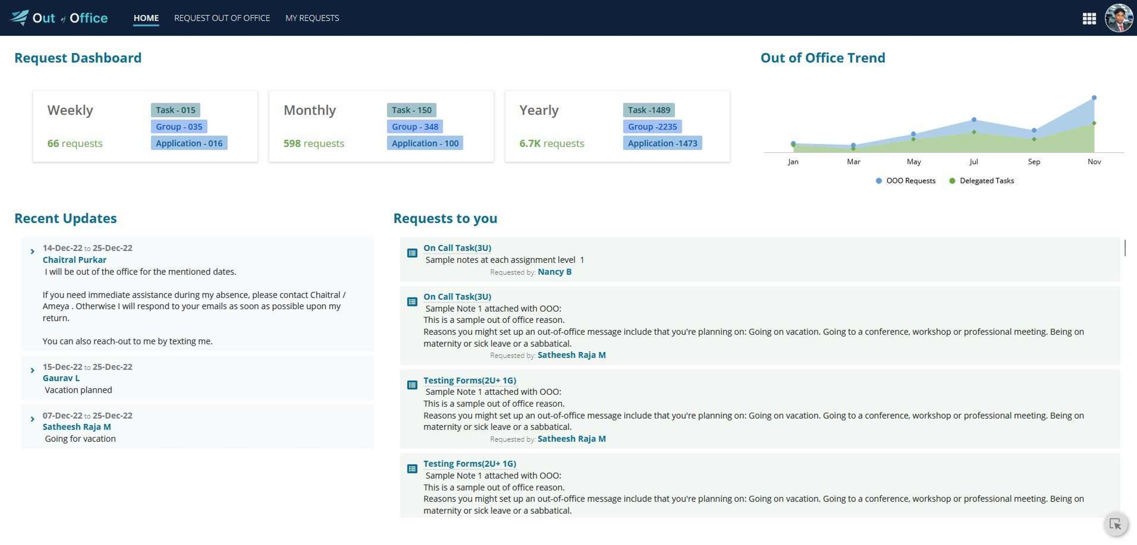 Out of Office screenshot 1