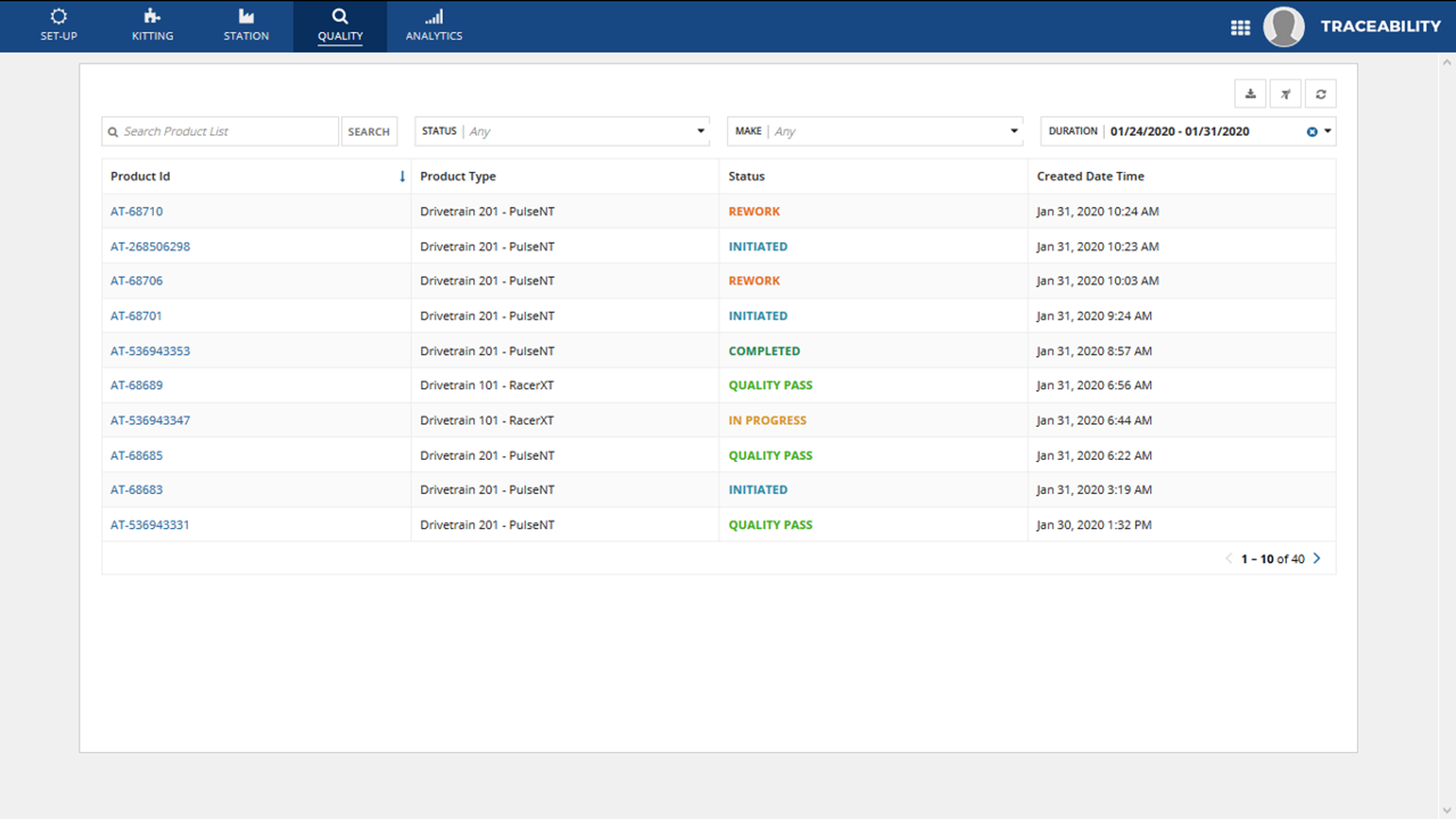 Traceability screenshot 6