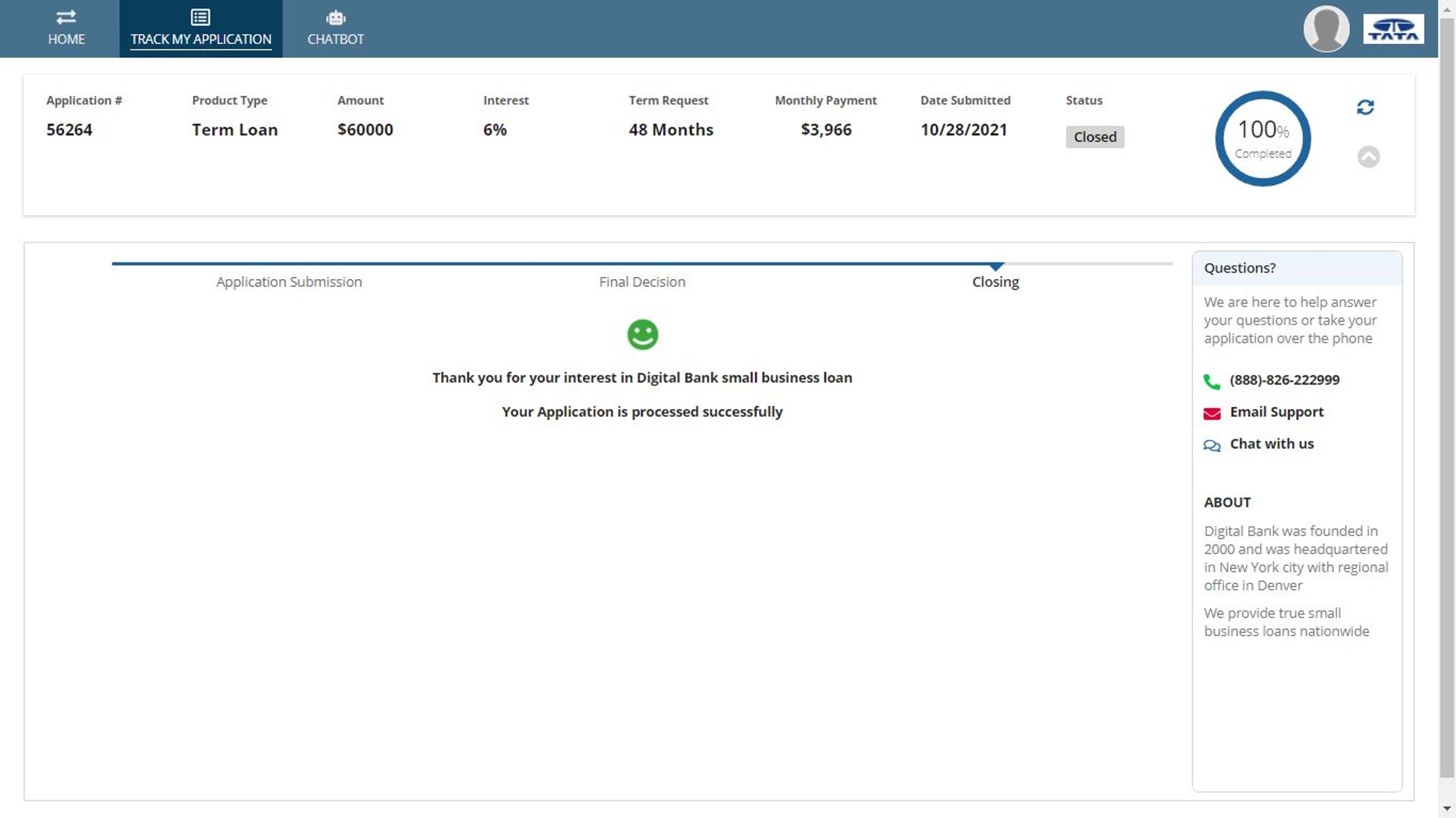 TCS Small Business Loan Origination screenshot 7