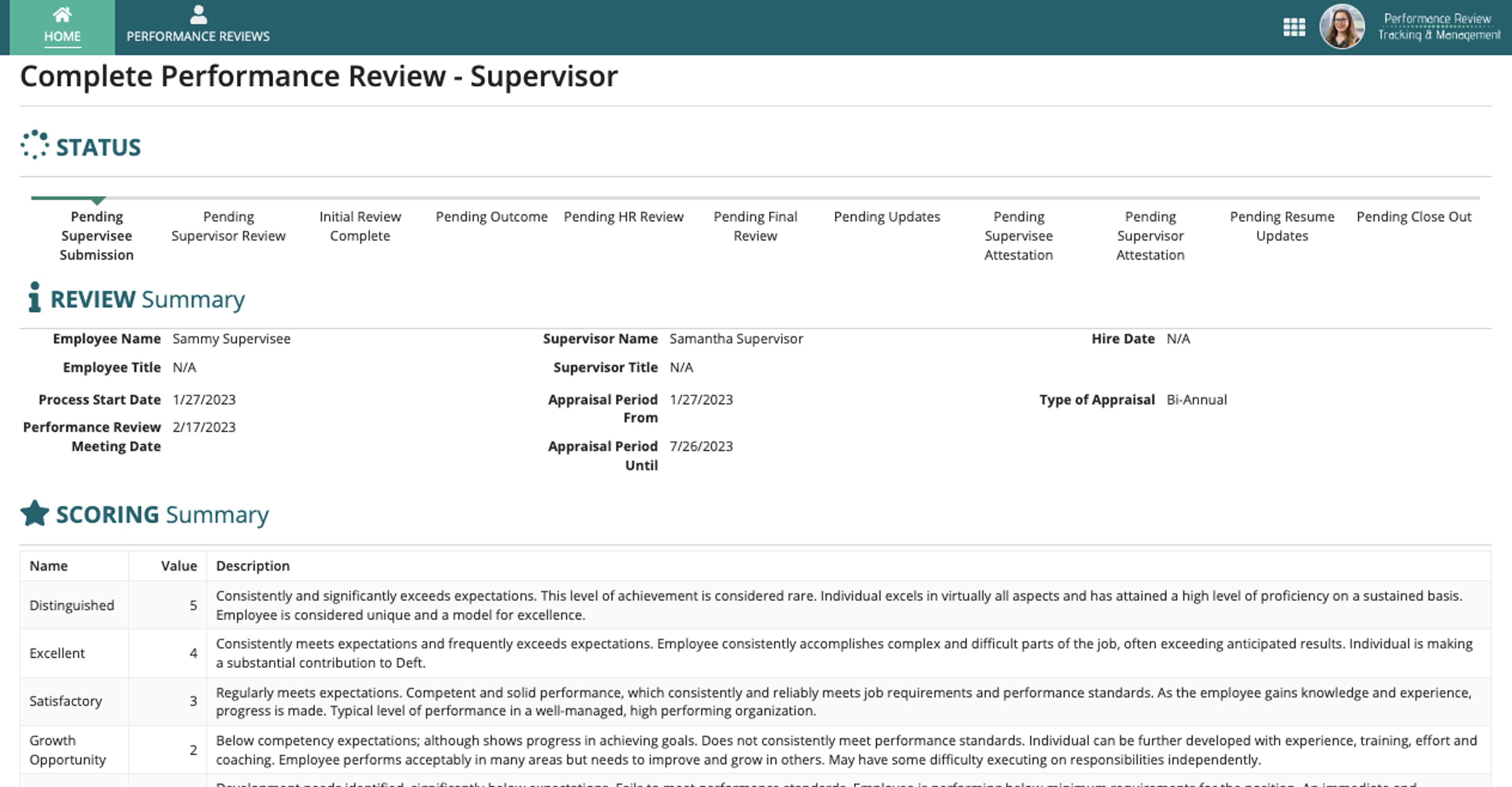 Performance Review Tracking and Management (PRTM) screenshot 5
