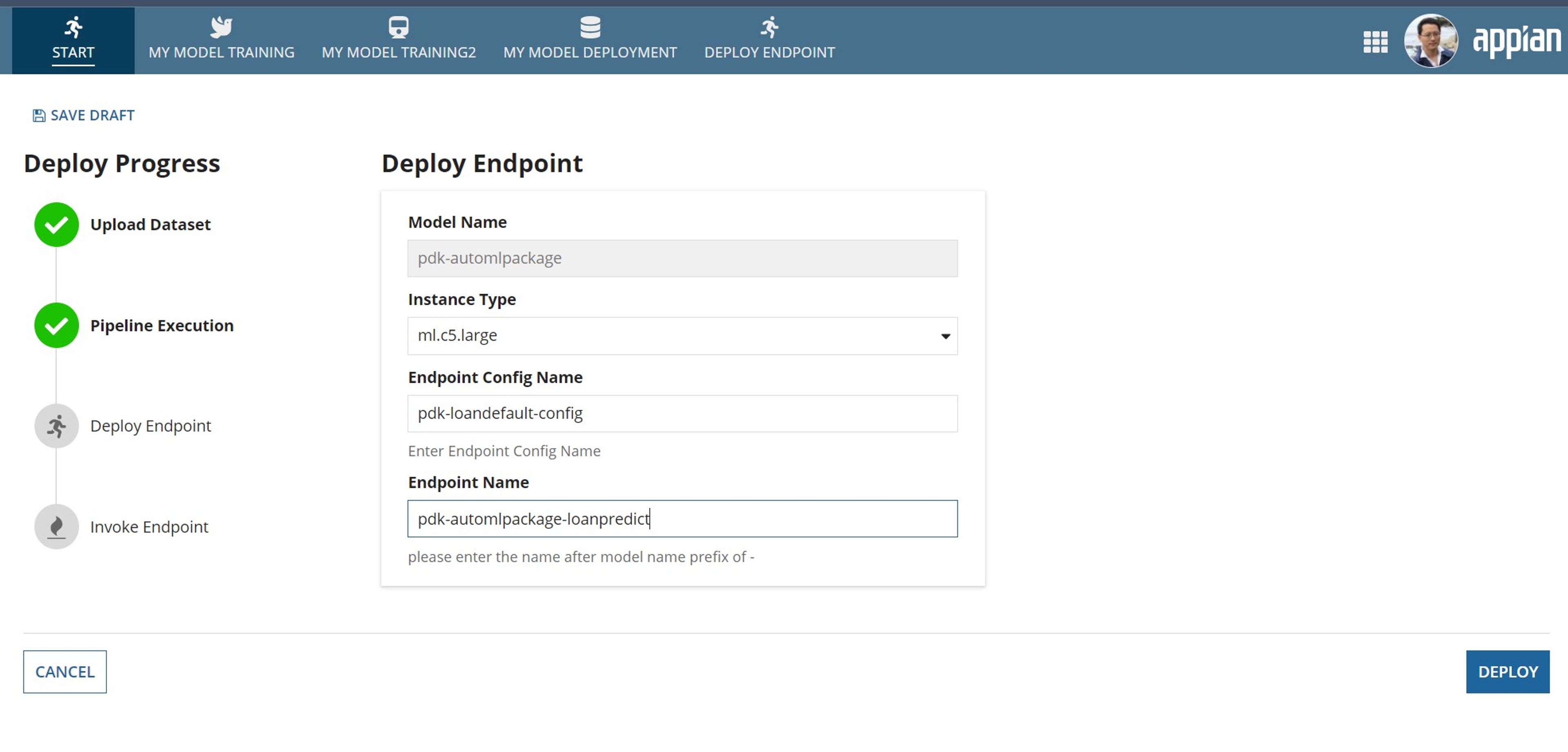 Appian Tabular Prediction with SageMaker Reference App screenshot 3