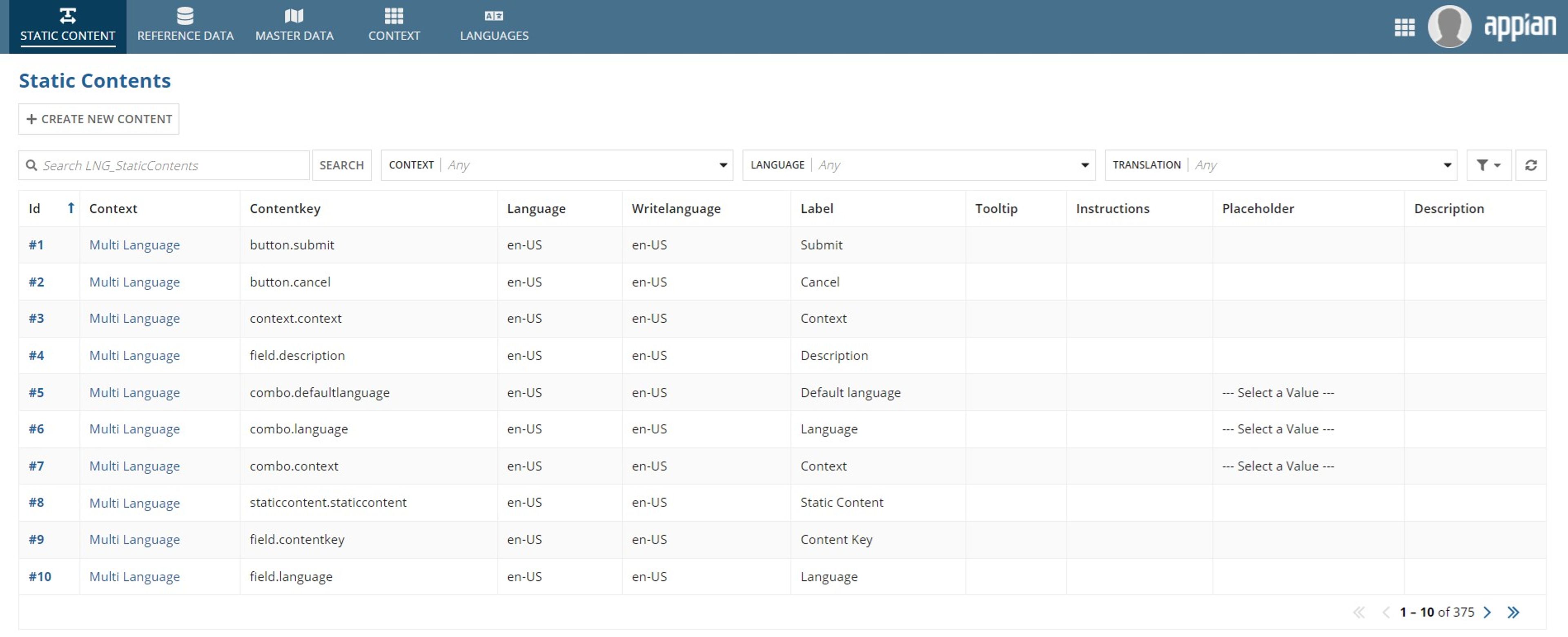 Internationalization Application screenshot 1