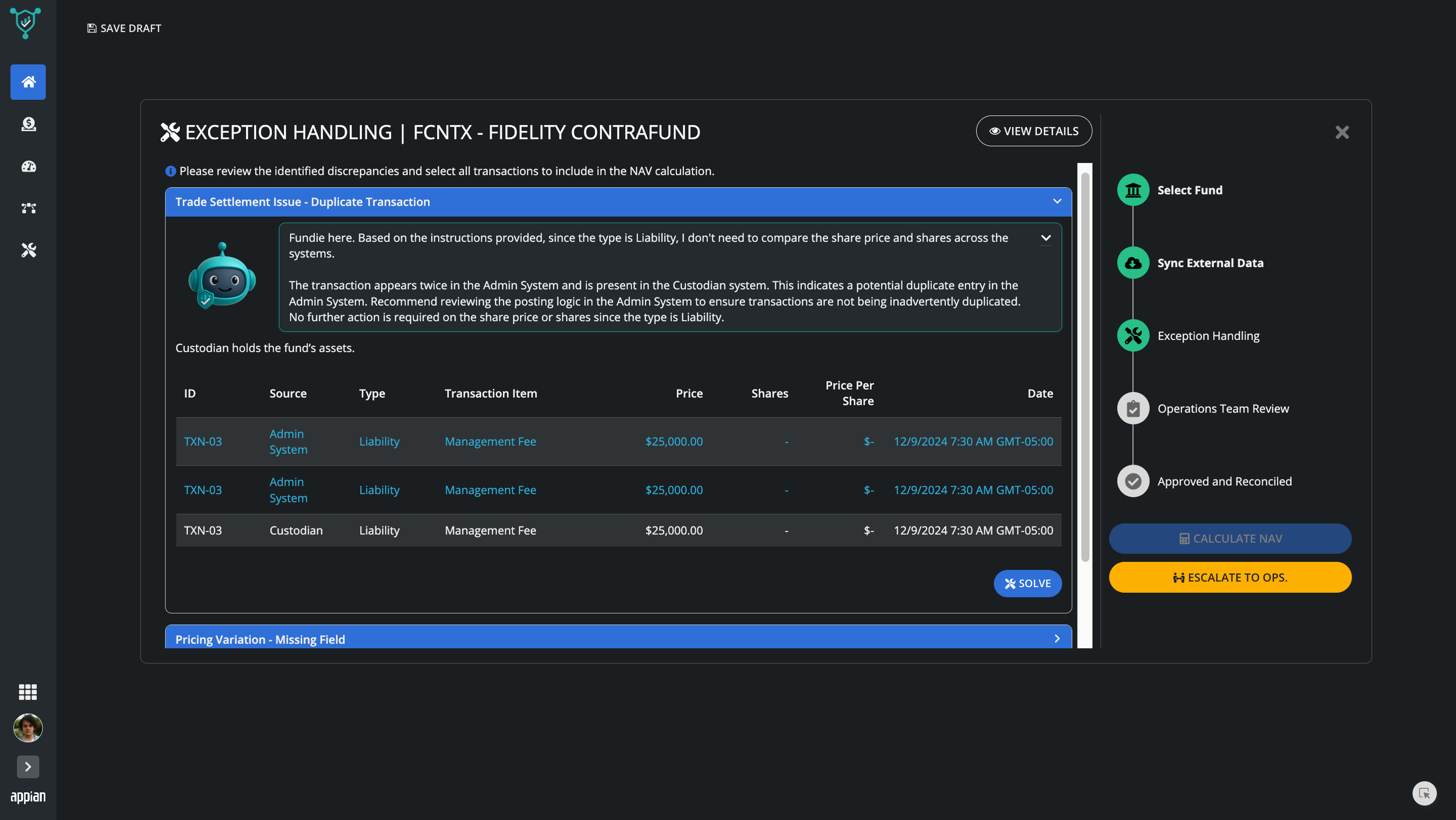 Fund Administration and Reconciliation screenshot 3