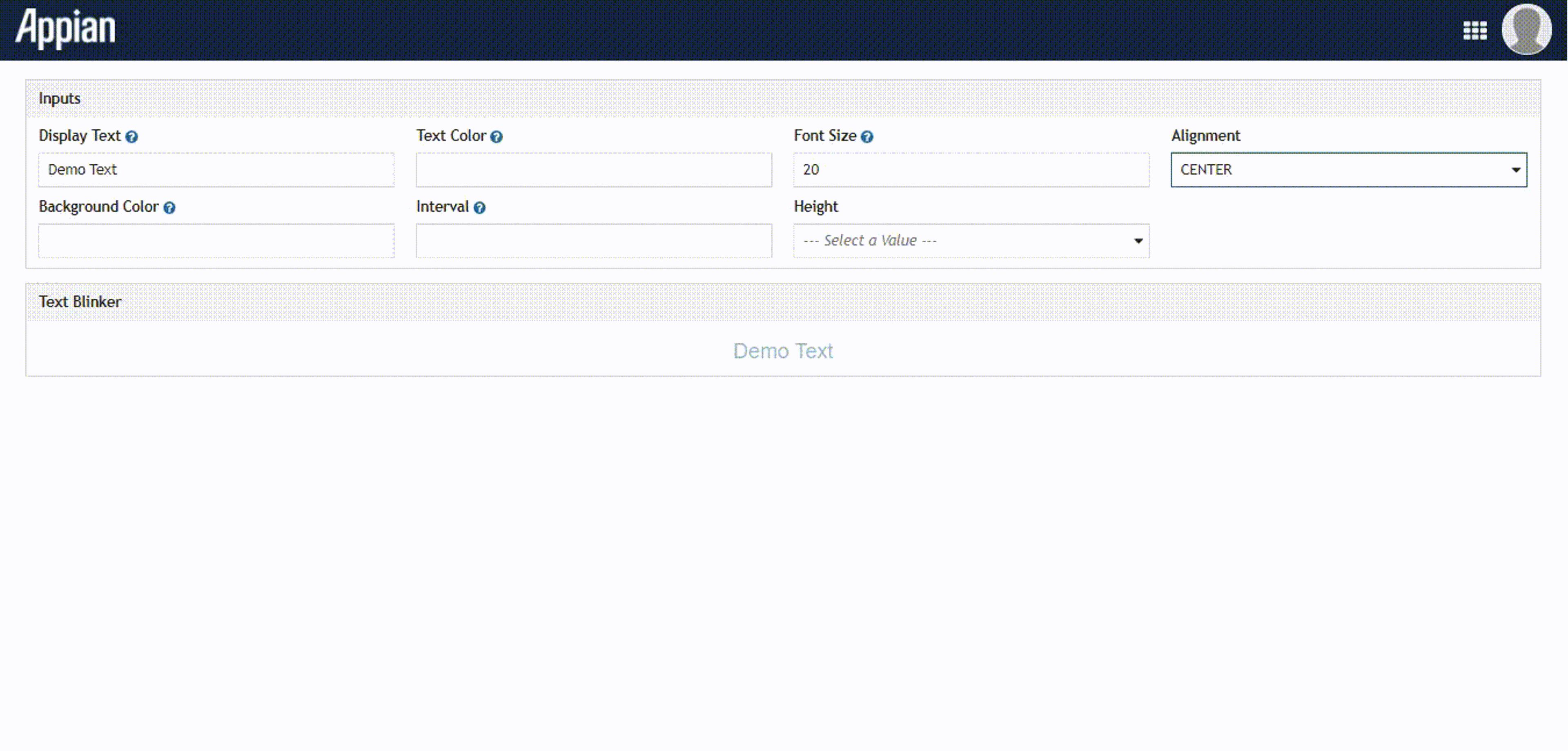 Text Blinker Component screenshot 1