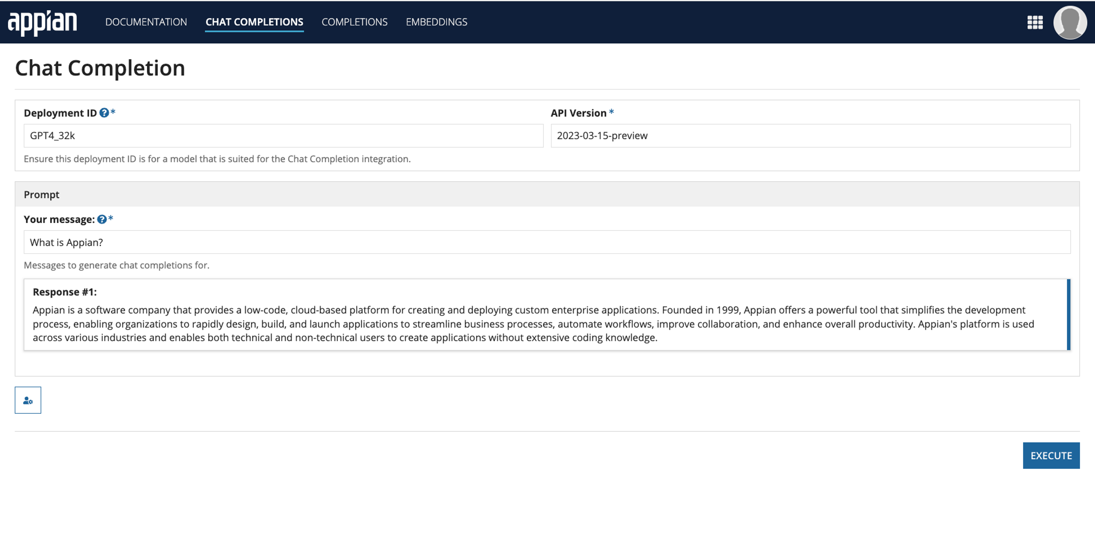 AzureOpenAI screenshot 2